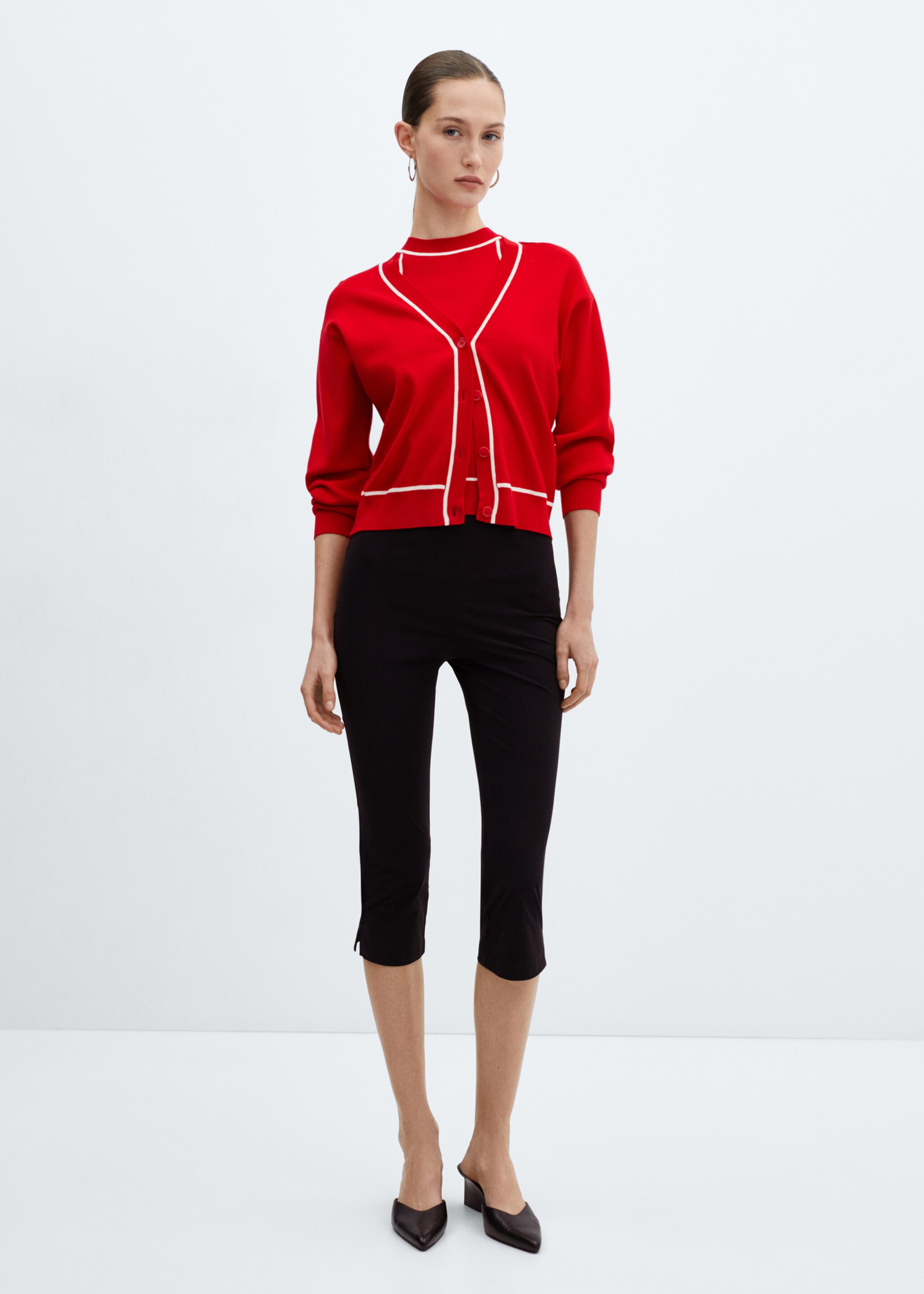 Cardigan mit Kontrastborten - Allgemeine Ansicht