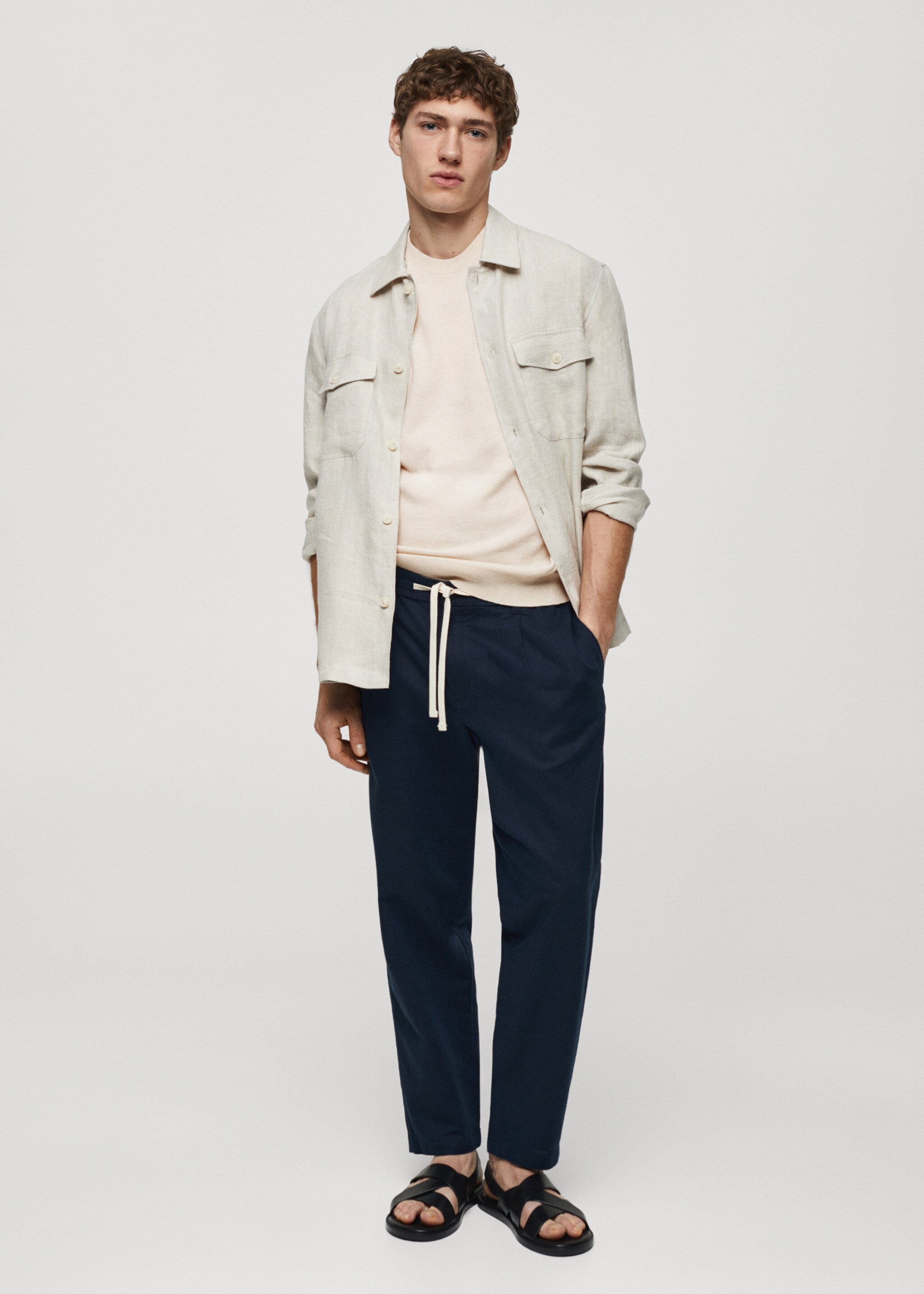 Structured cotton knit t-shirt - General plane