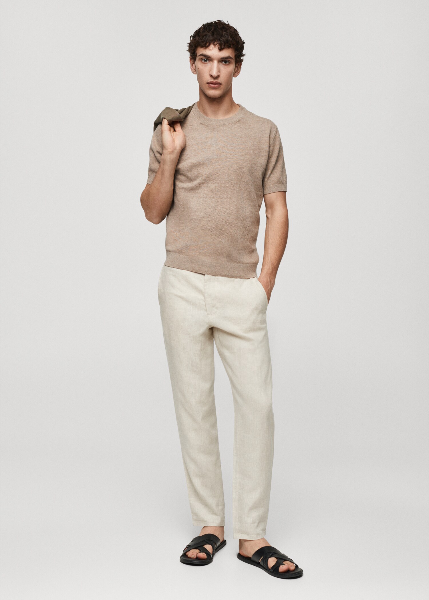 Structured cotton knit t-shirt - General plane