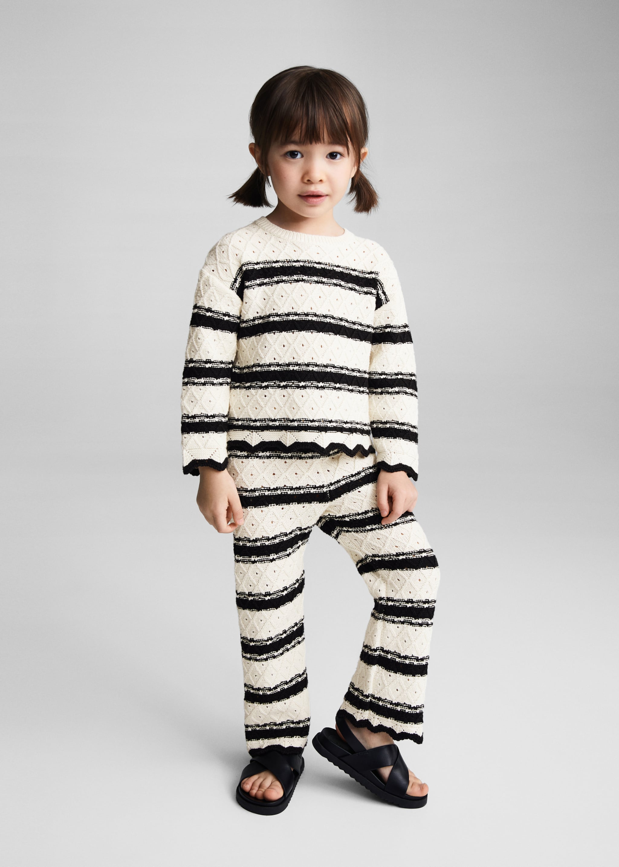 Striped openwork knit sweater - General plane