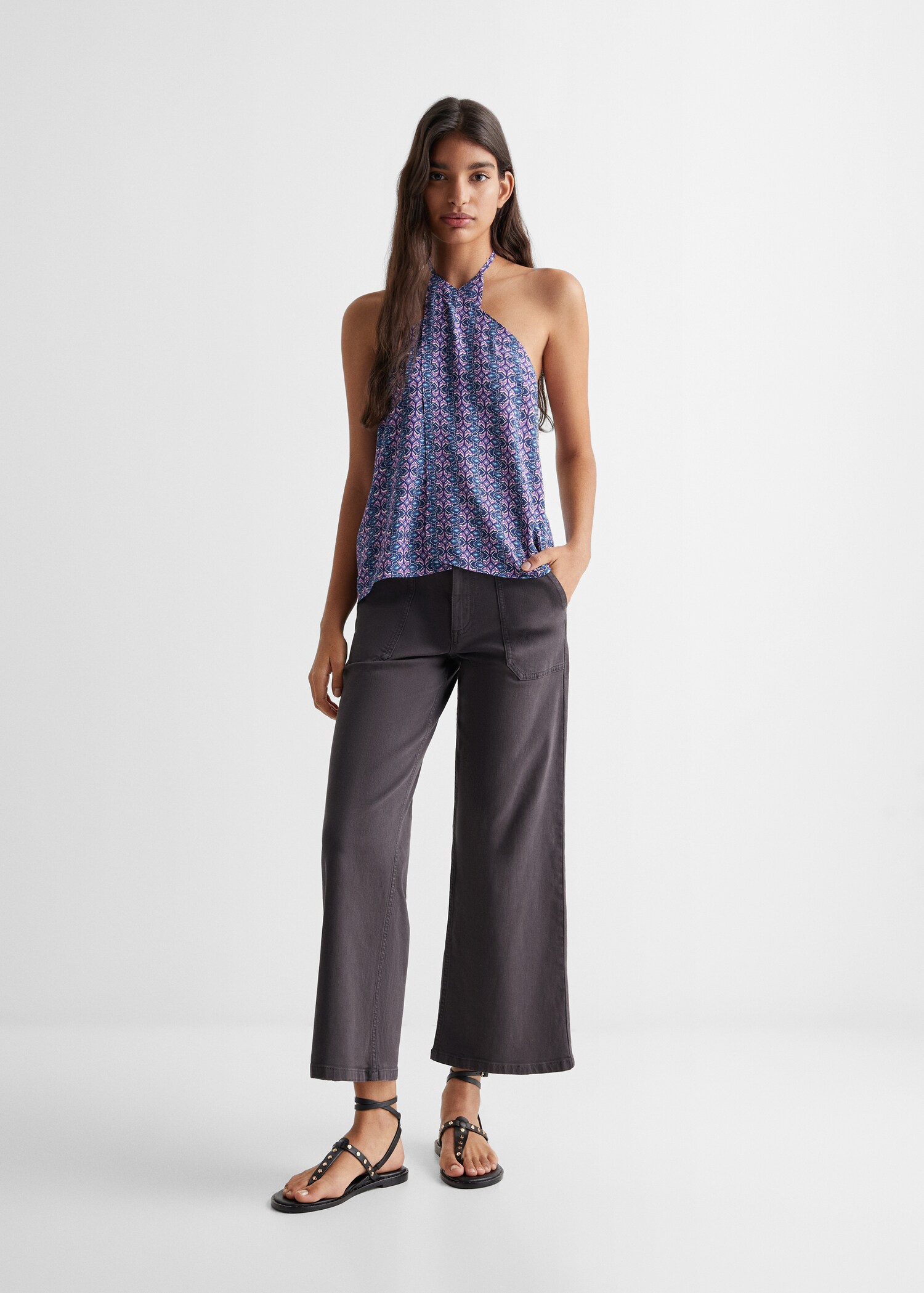 Top cruzado estampado - Plano general