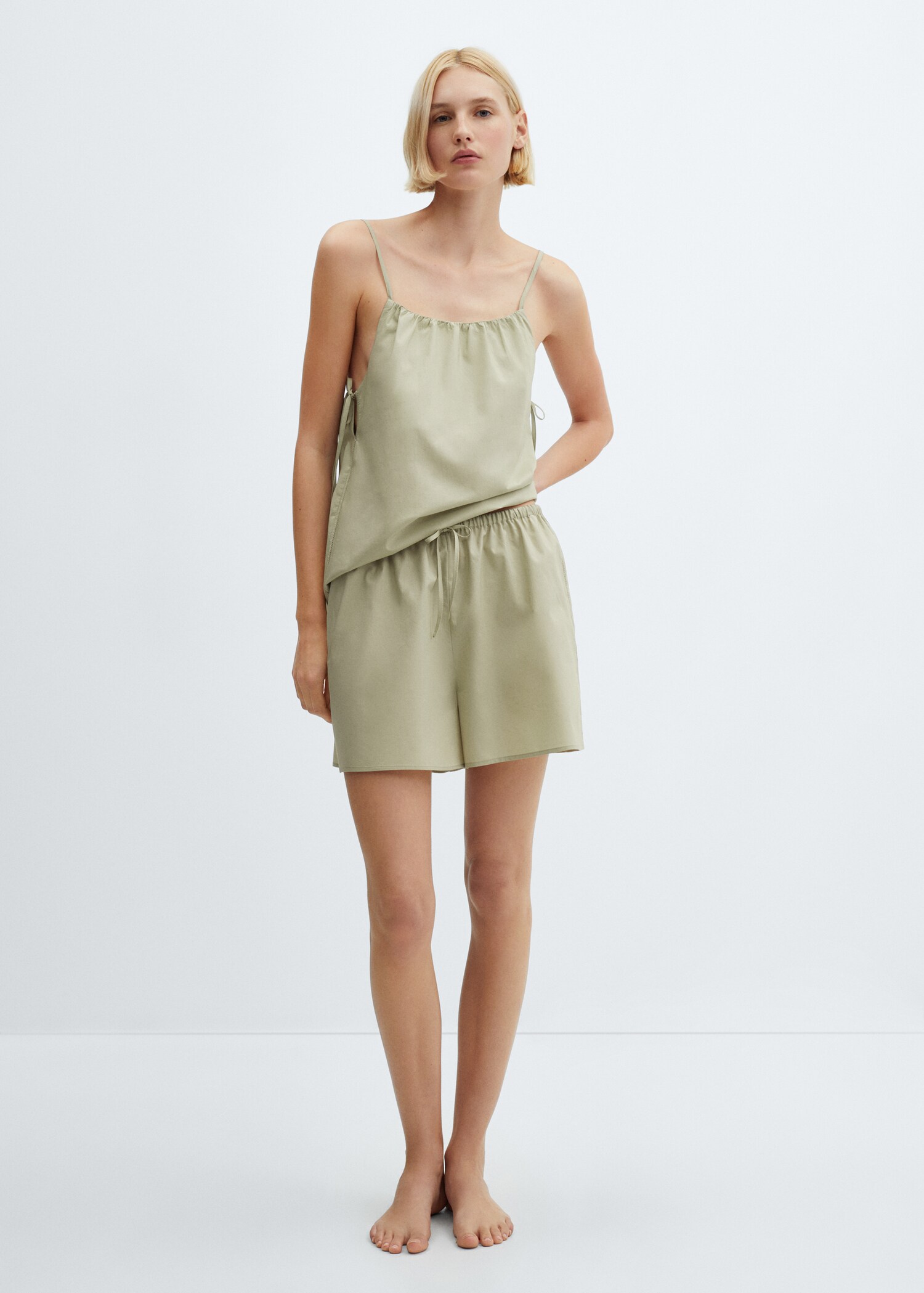 Shorts pijama cotó cintura elàstica - Pla general