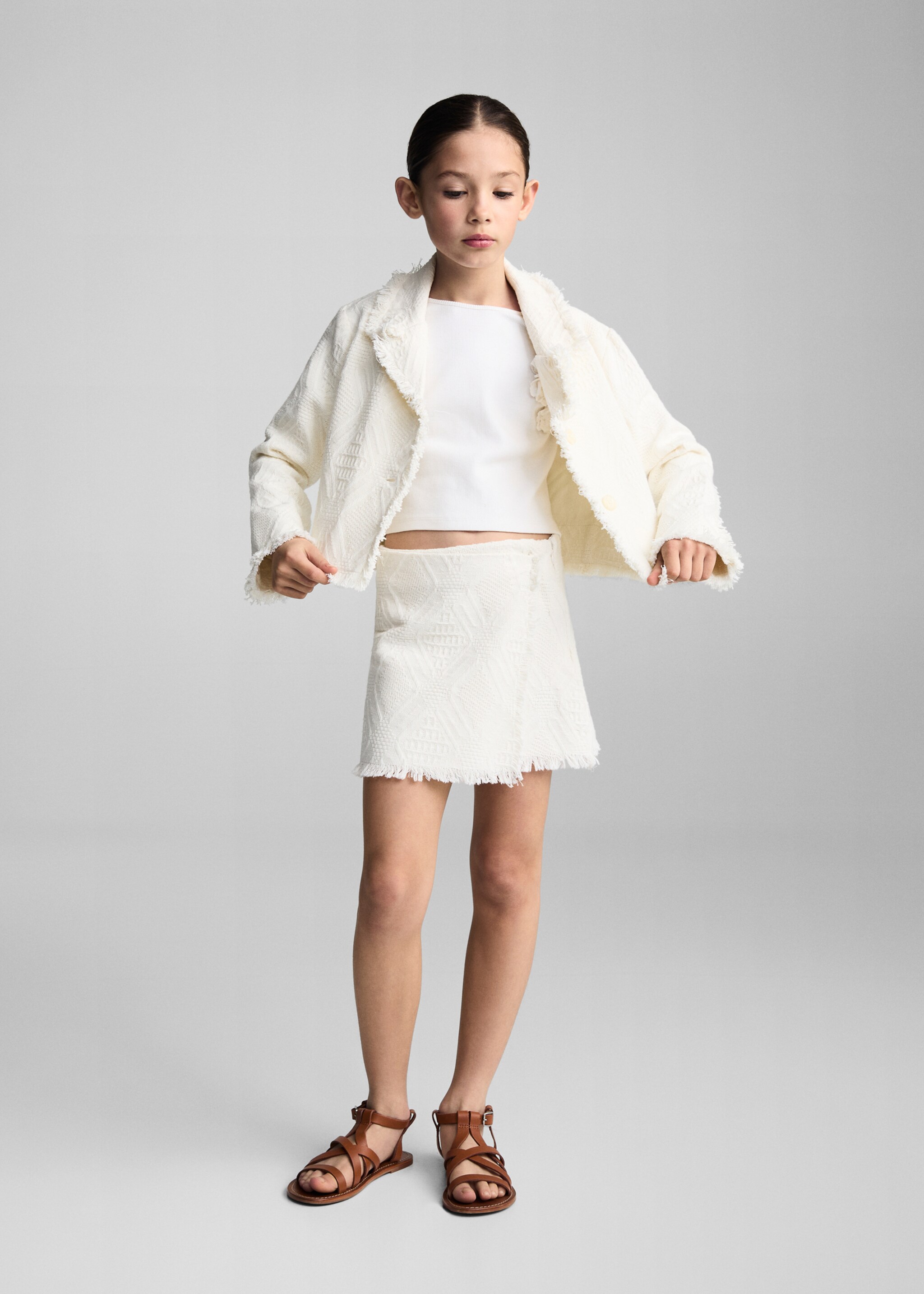 Fringed textured jacket - General plane