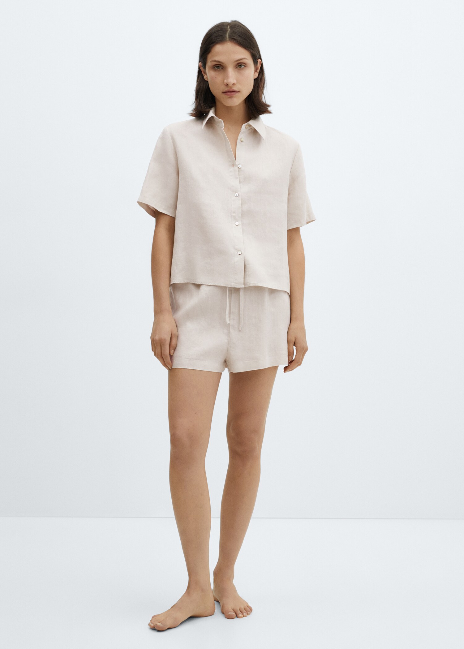 Linen pyjama shirt - General plane