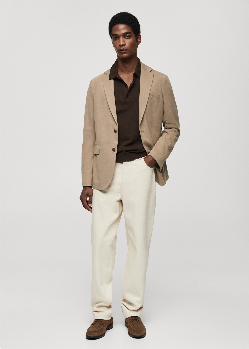 Structured slim fit cotton blazer - Men | MANGO OUTLET USA