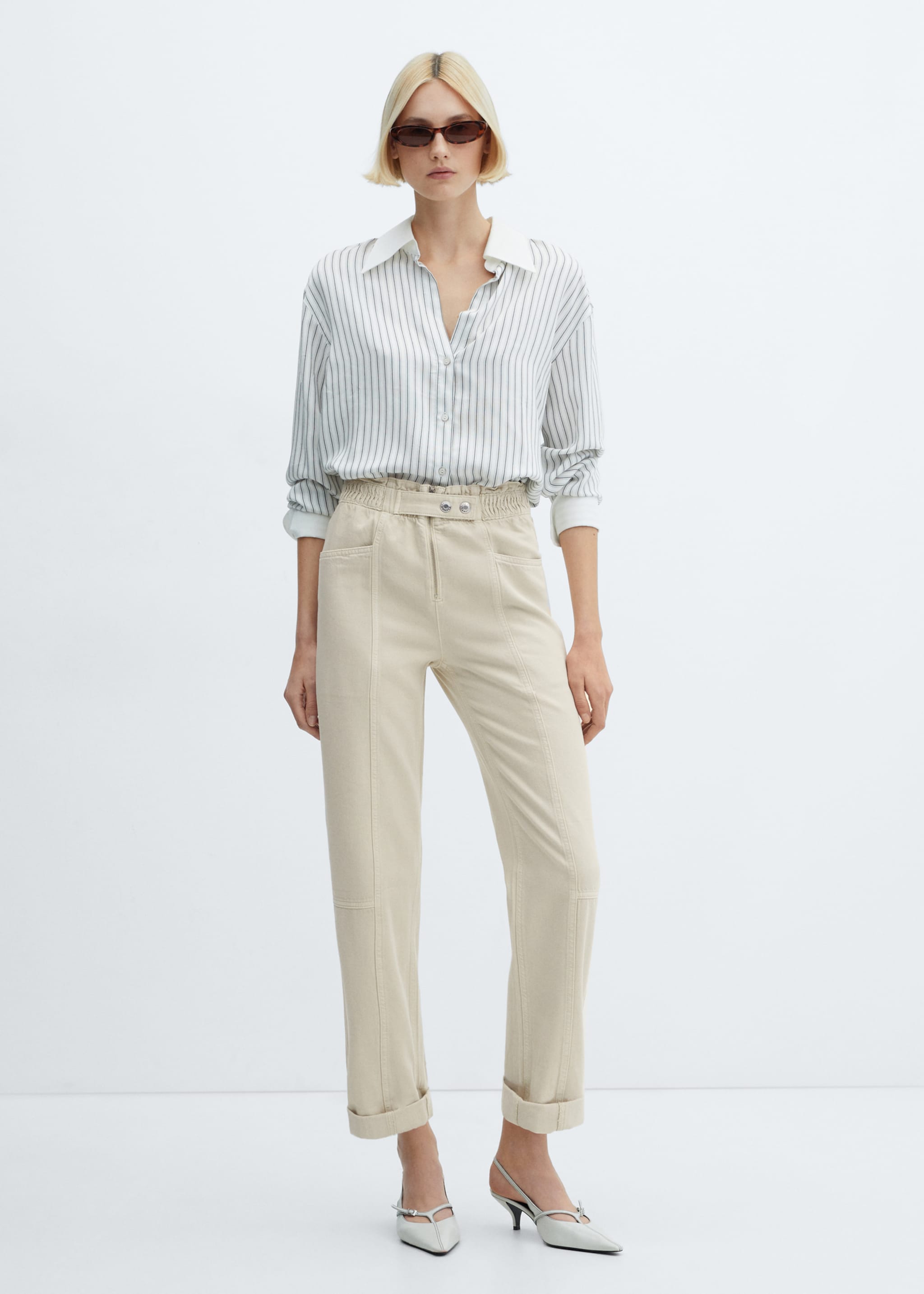 Jean slouchy taille élastique - Plan général