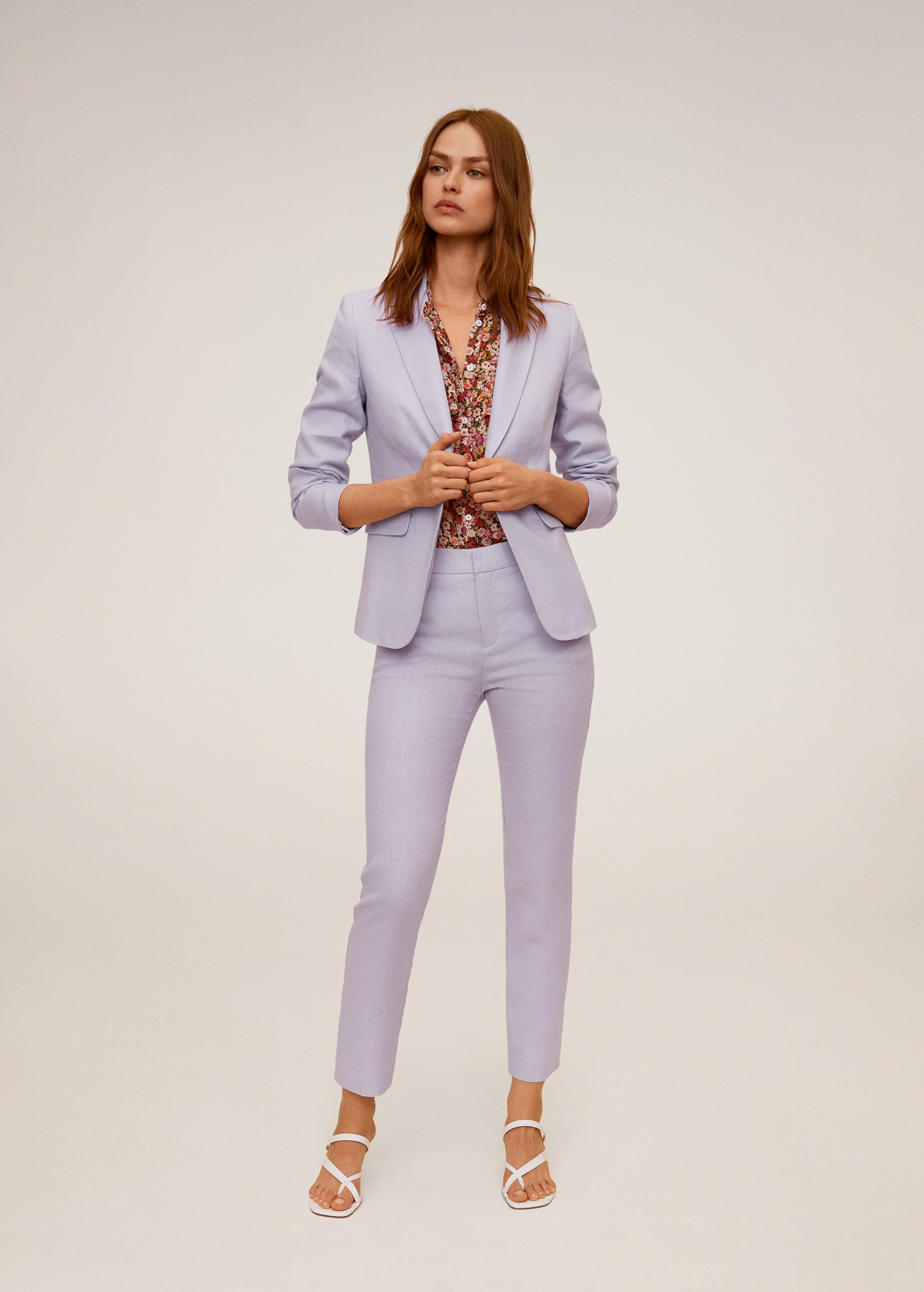 Linen button blazer - General plane