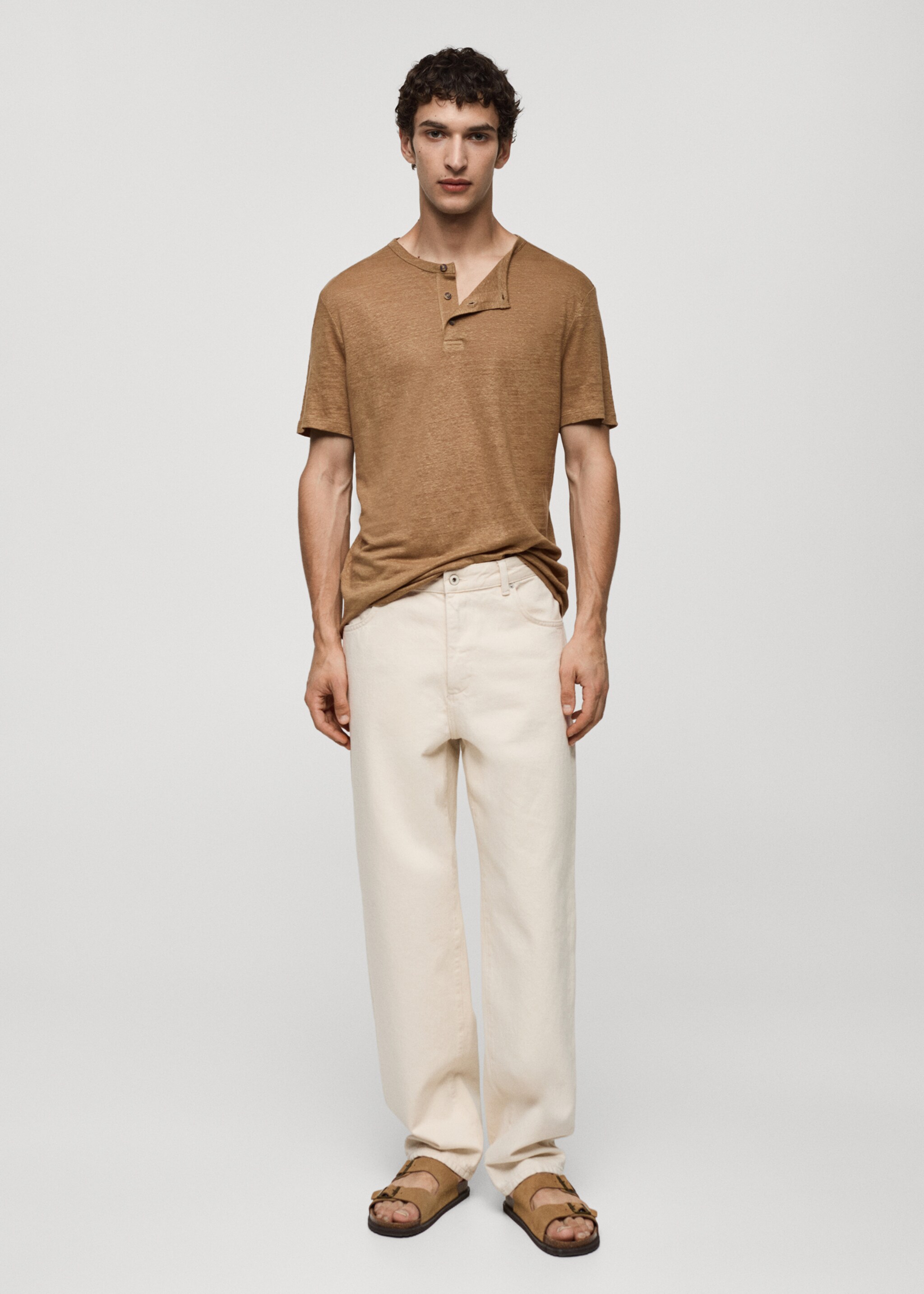 T-shirt slim-fit 100 % lin - Plan général