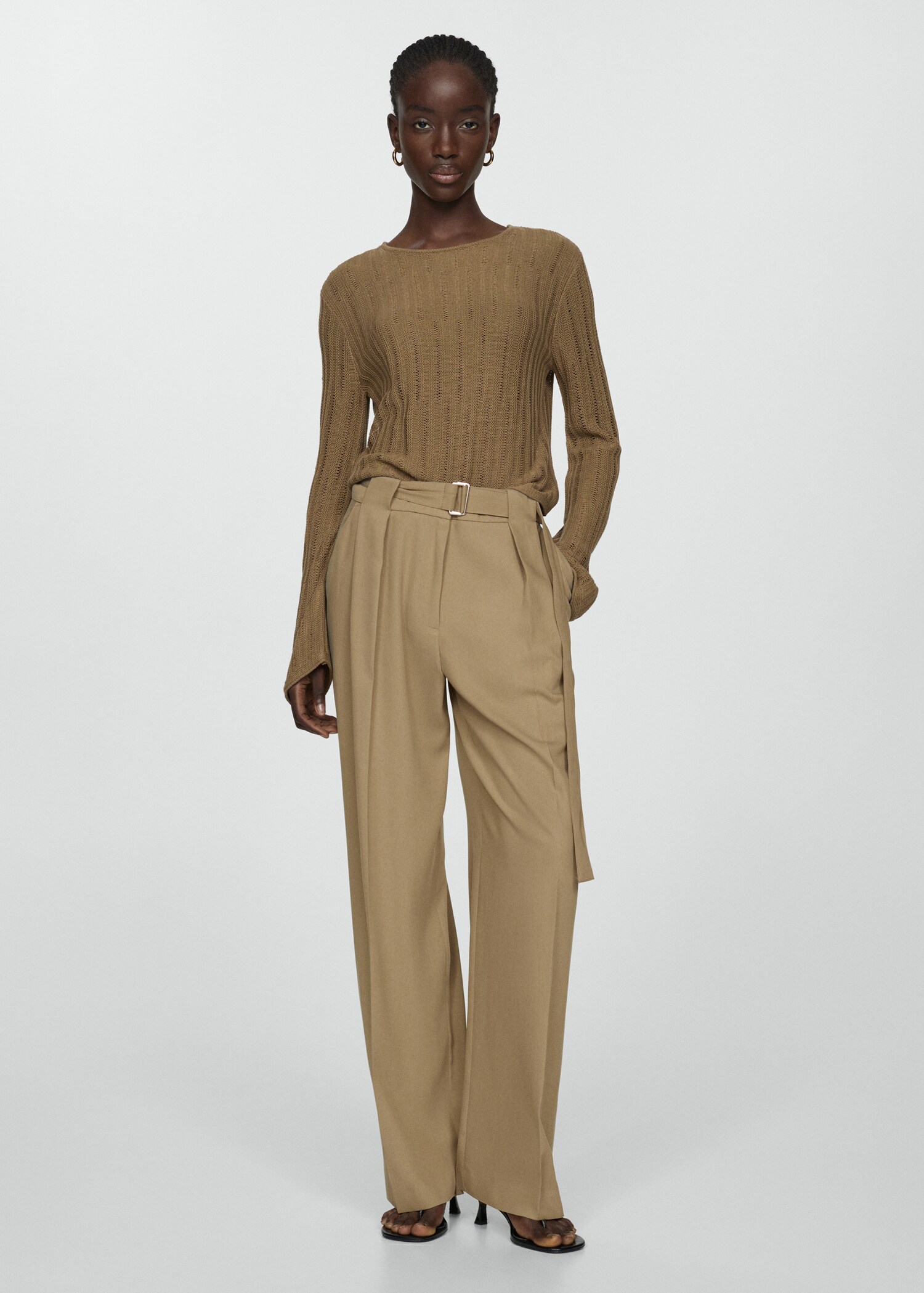 Belt straight-fit trousers - General plane