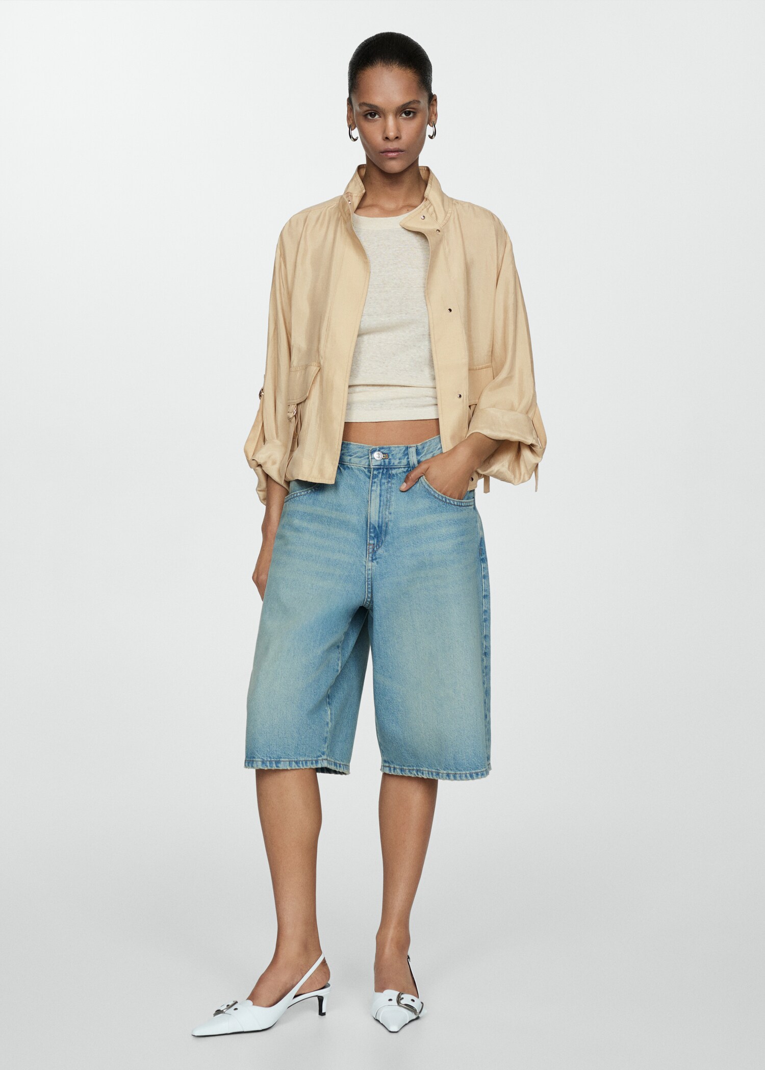 Jacke aus Lyocell mit Taschen - Allgemeine Ansicht