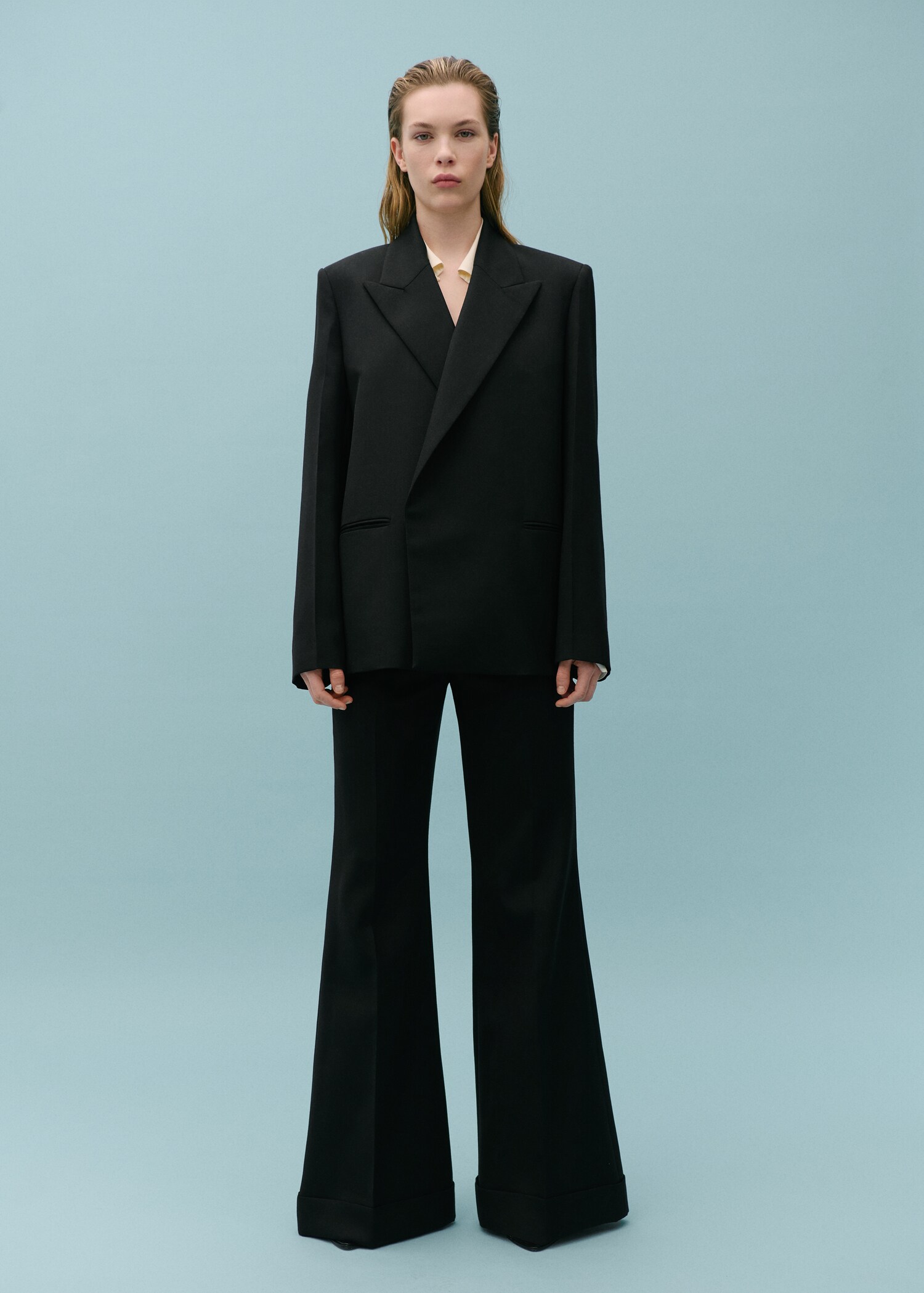 Wool-blend suit jacket - General plane