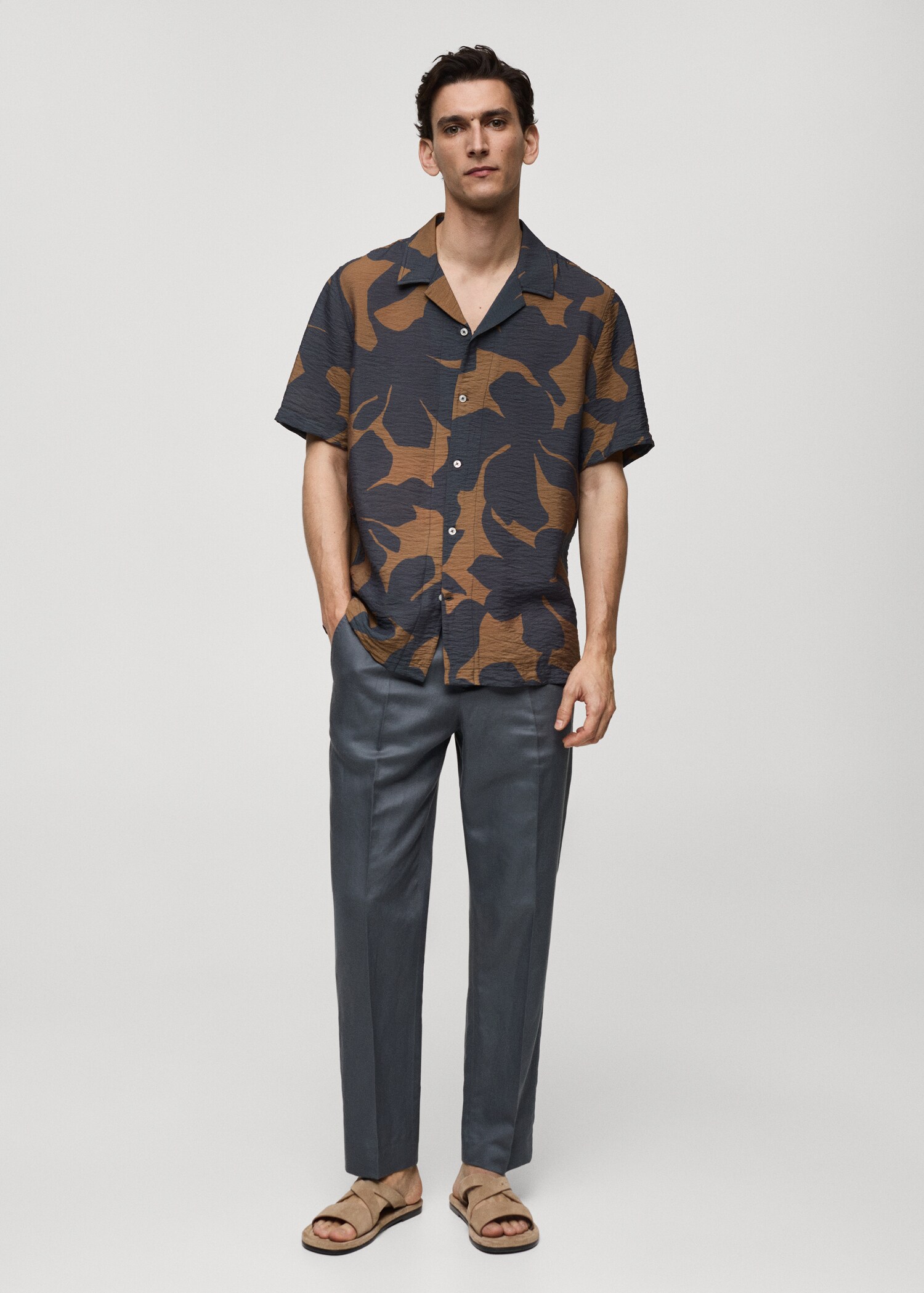 Camisa regular fit estampada textura - Plano general