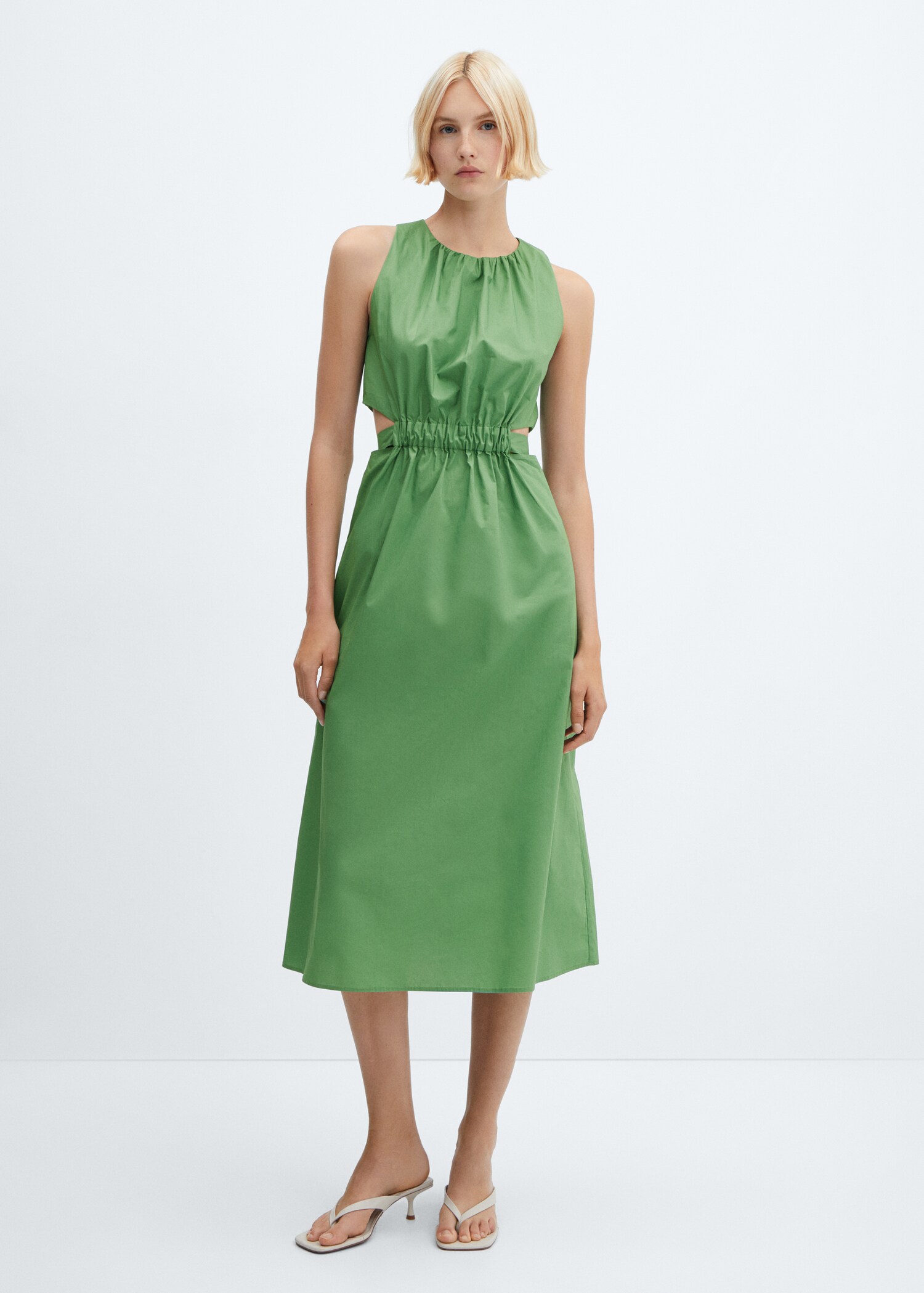 Slit dress with elastic waist - General plane