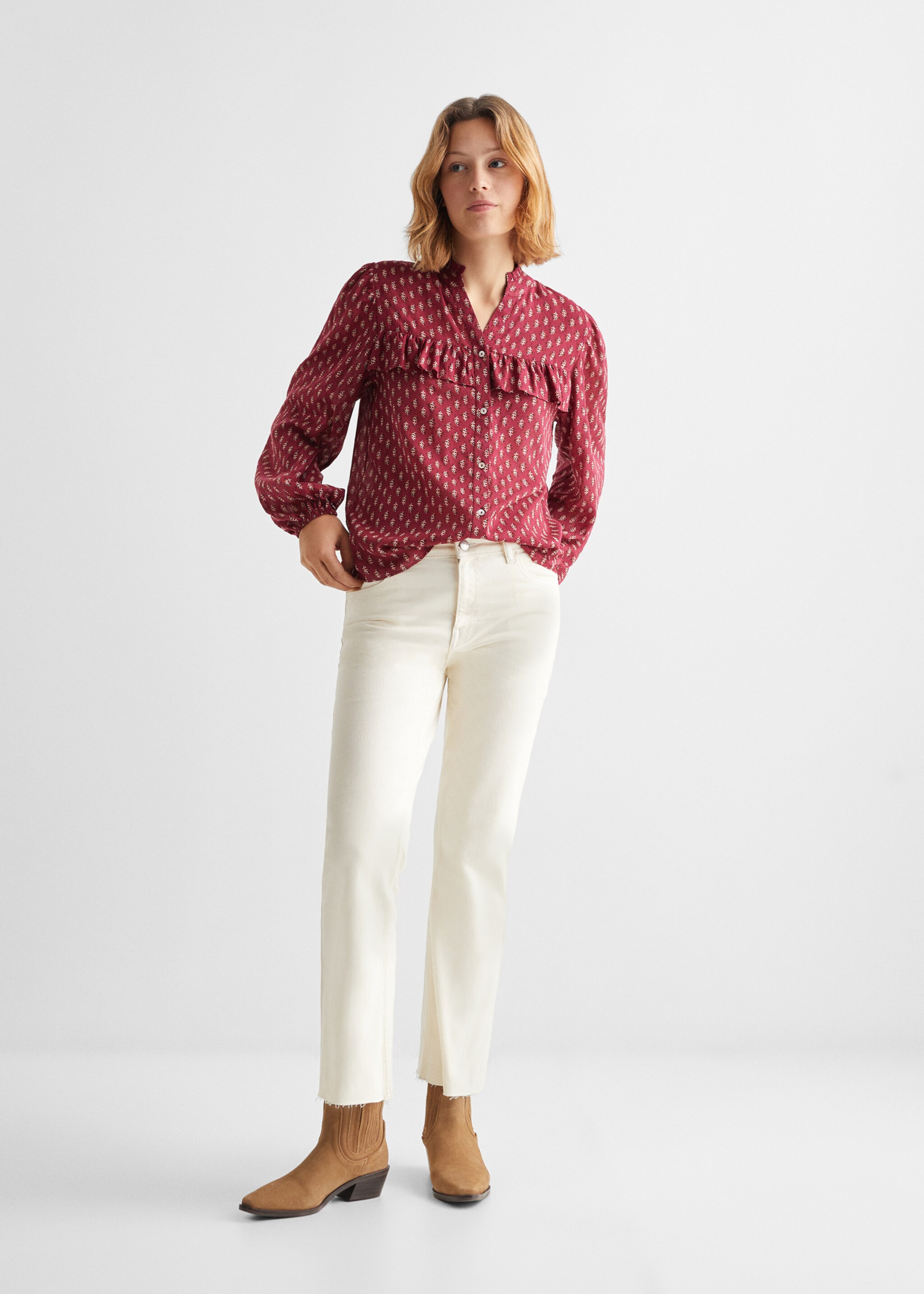 Ruffles printed blouse - General plane
