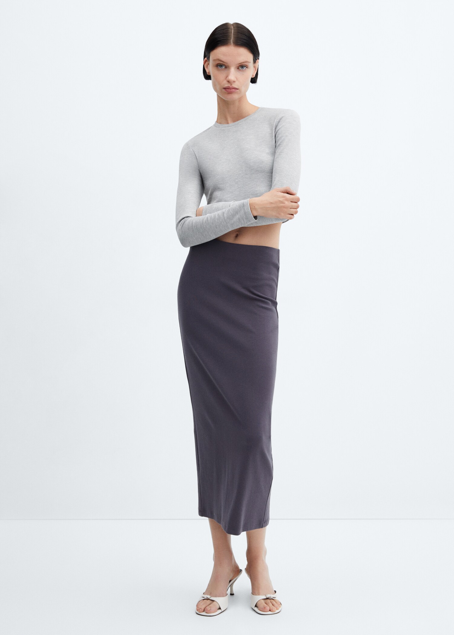 T-shirt crop manches longues - Plan général
