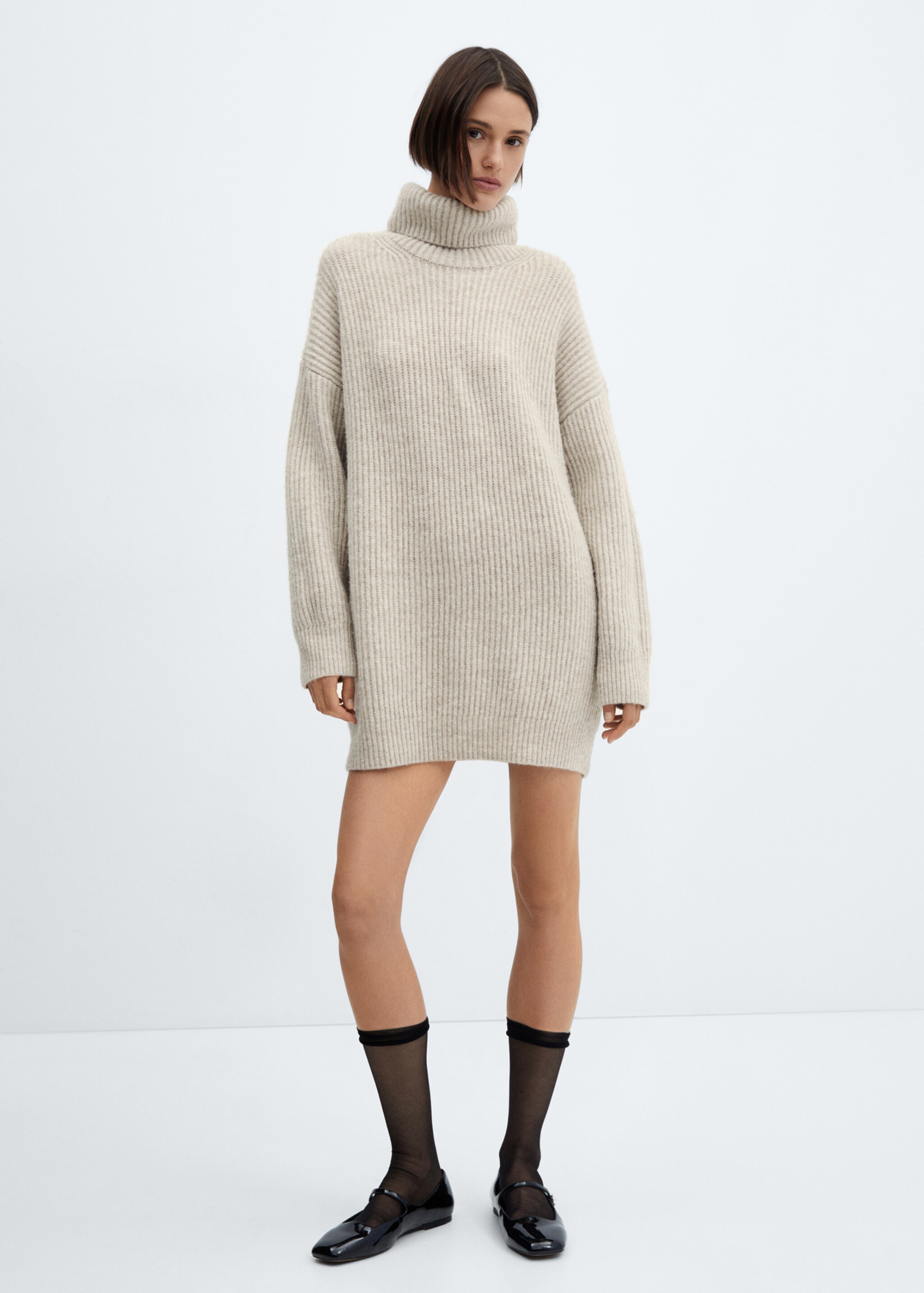 Rippkleid mit Rollkragen - Allgemeine Ansicht