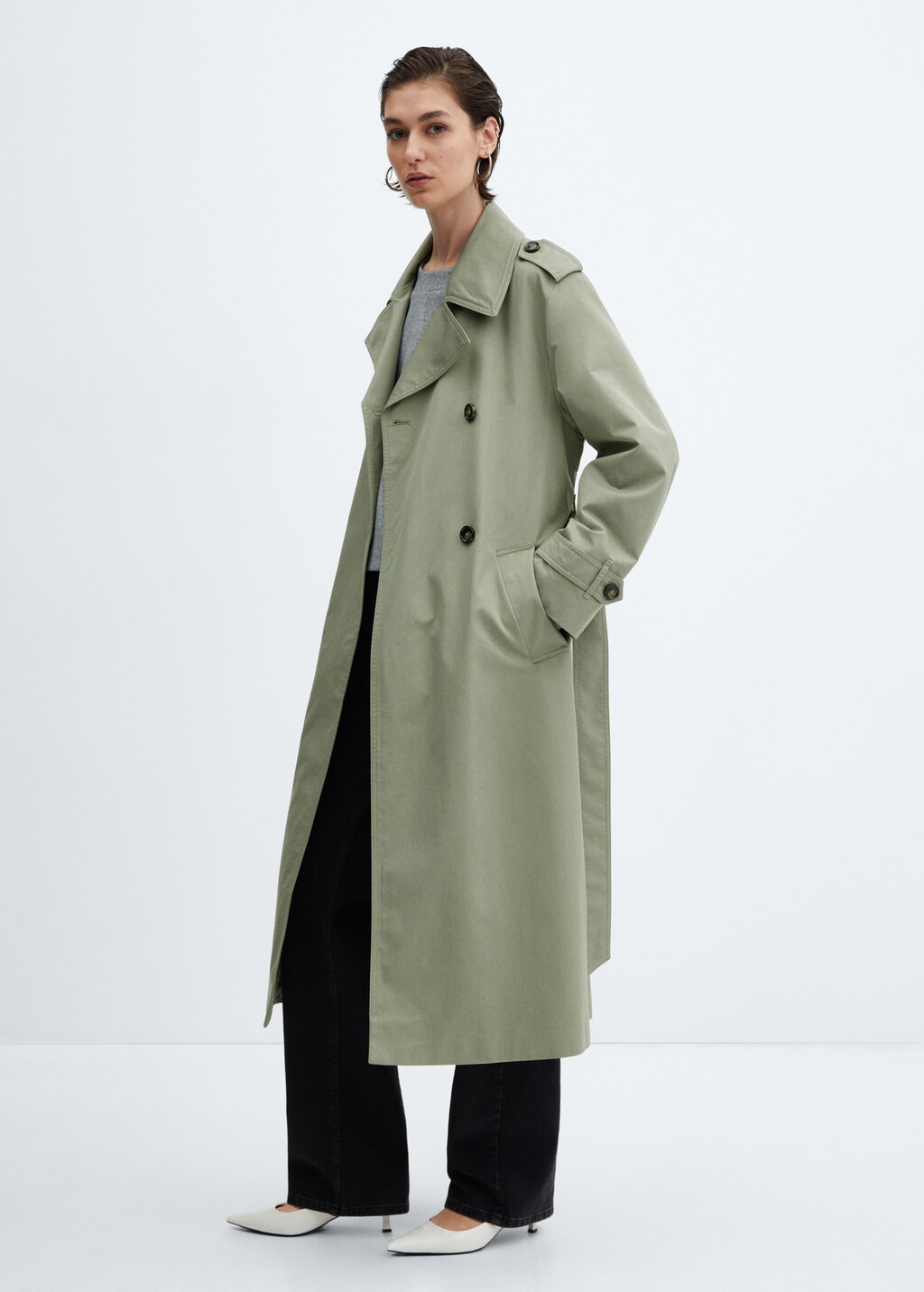 Double-breasted trench coat - Women | MANGO OUTLET USA