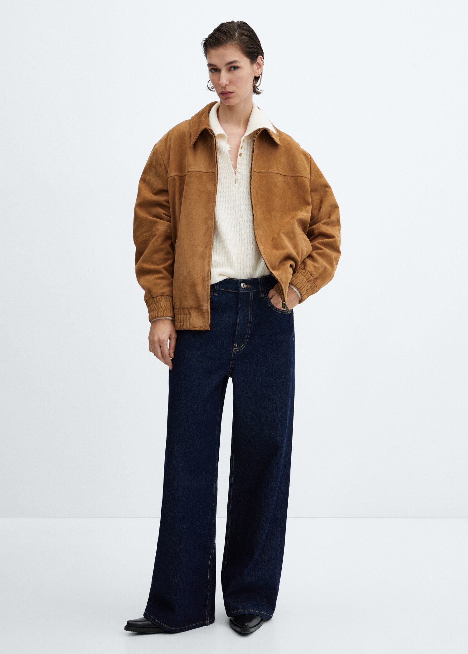 Leather bomber jacket - General plane