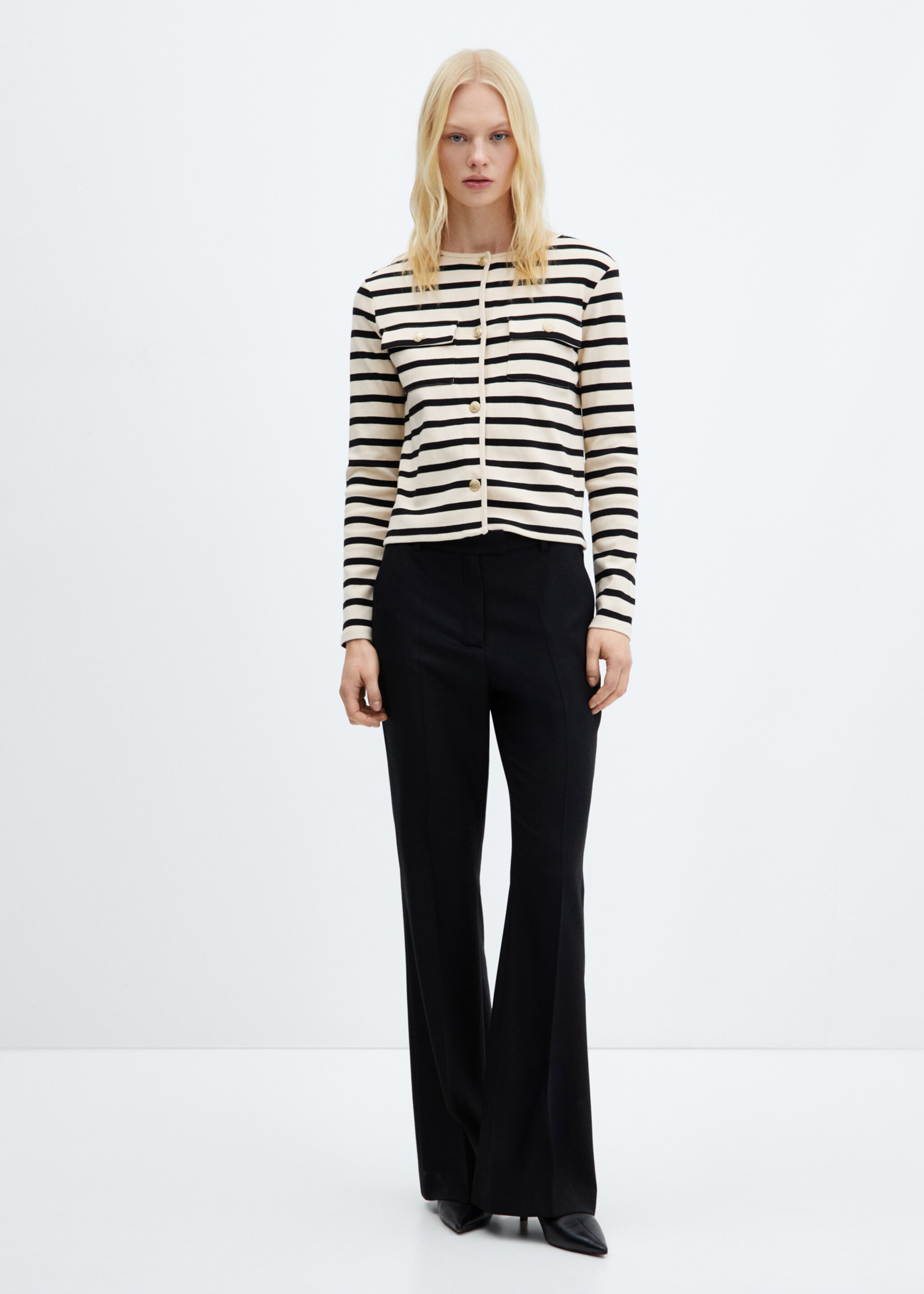 Striped cardigan with buttons - General plane