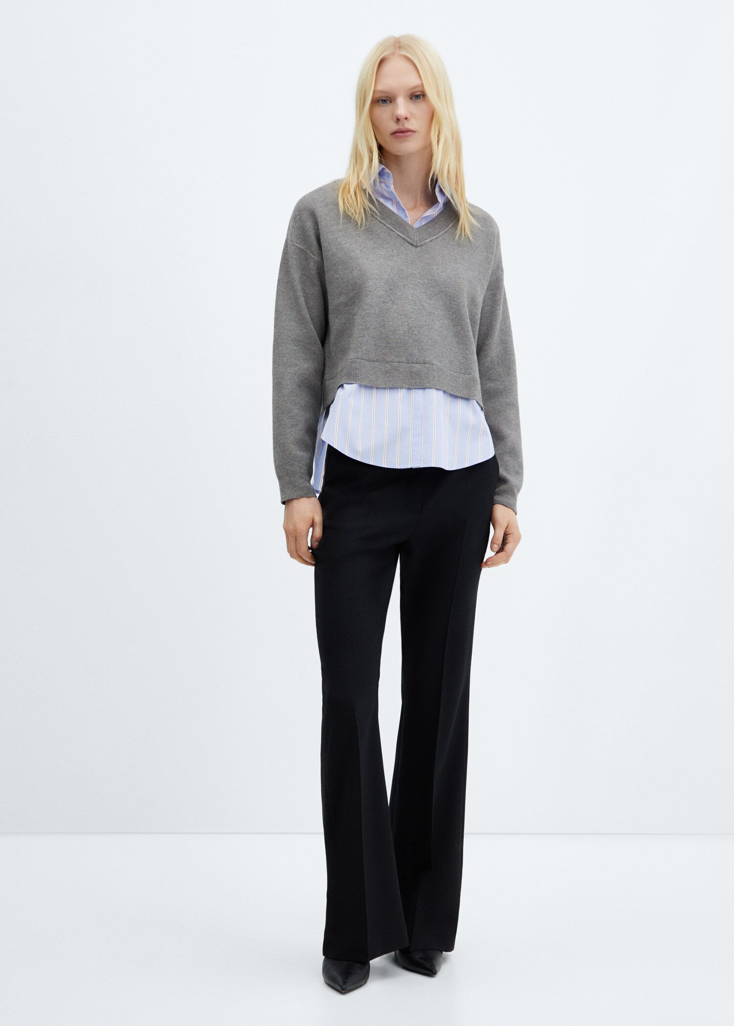 Pullover mit Hemdeinsatz - Allgemeine Ansicht