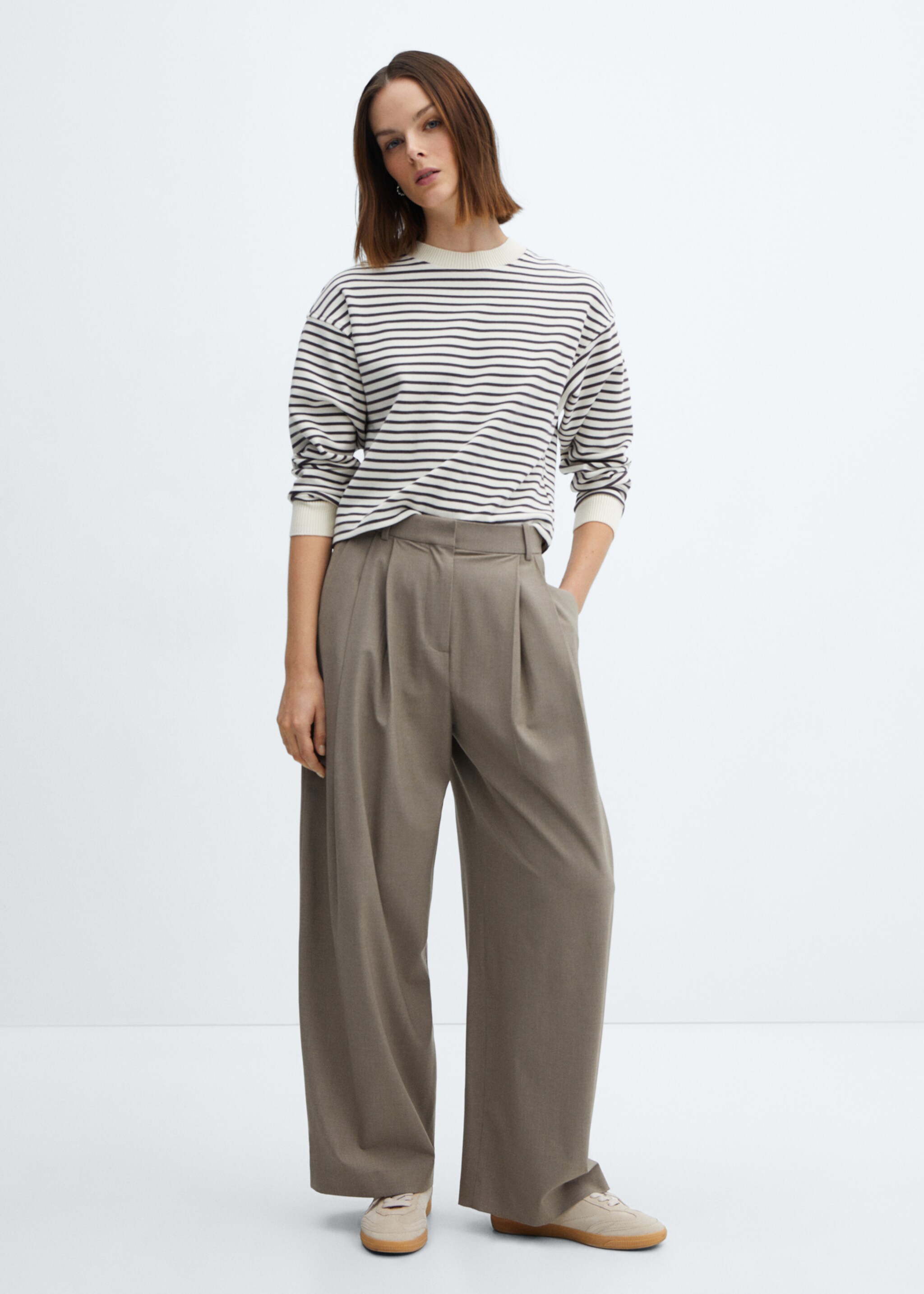 Gestreiftes Strick-Sweatshirt - Allgemeine Ansicht