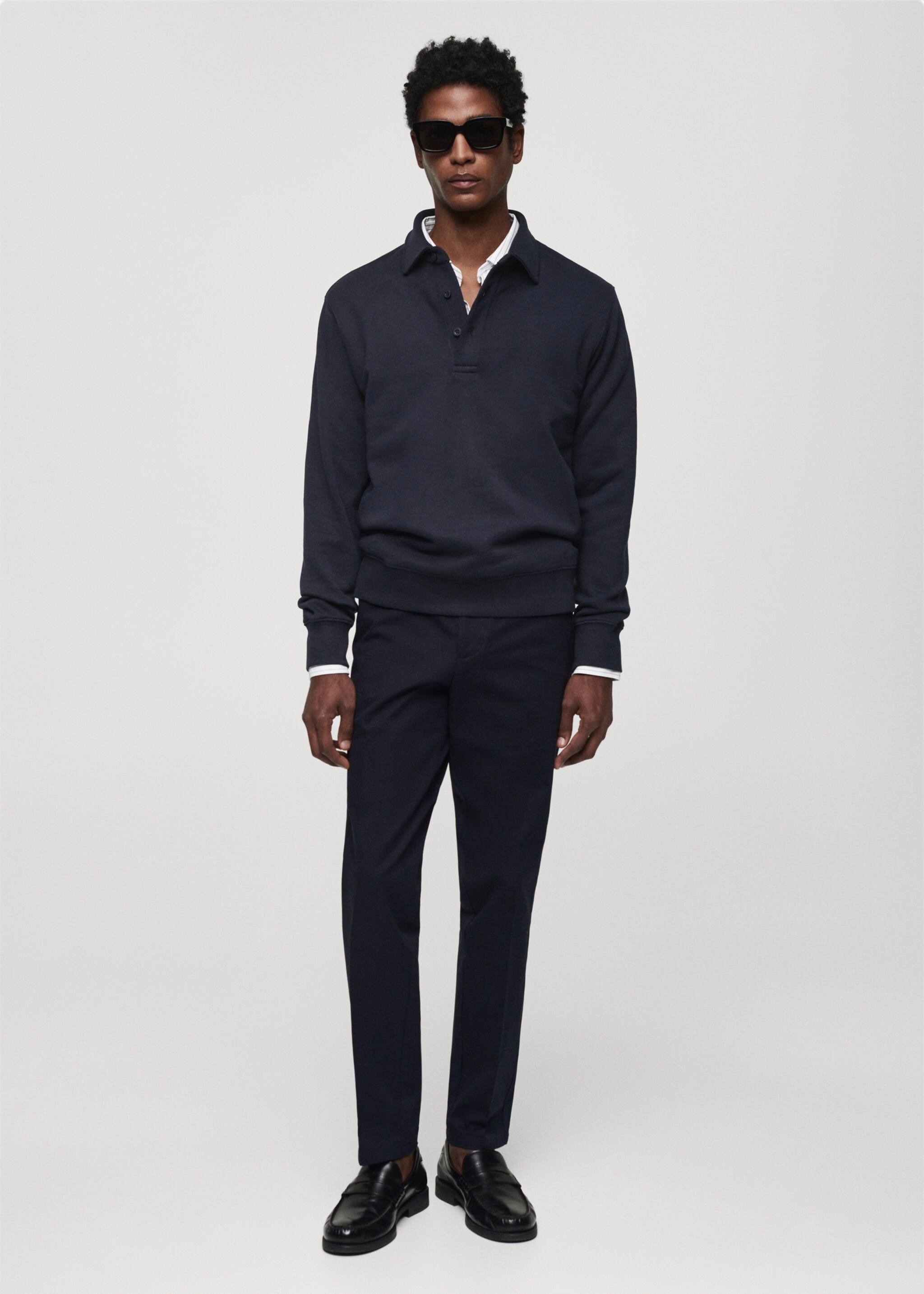 Cotton polo sweatshirt - General plane, Dark Navy. Ref: 67094479-00.