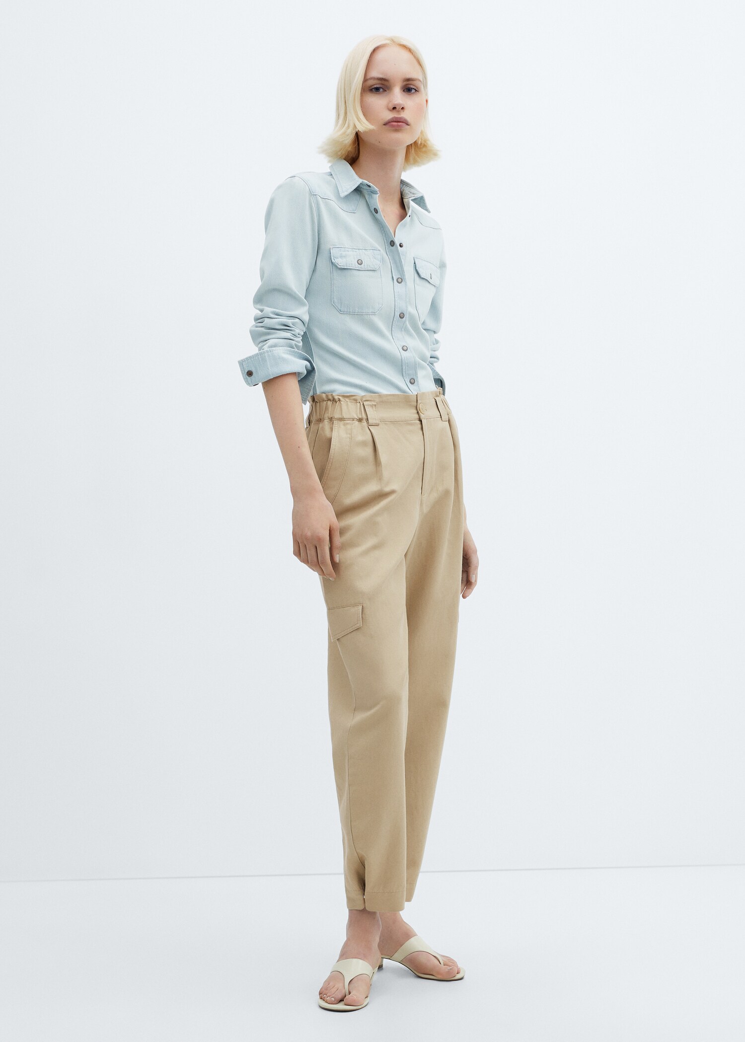 Pantaloni cargo din in - Plan general