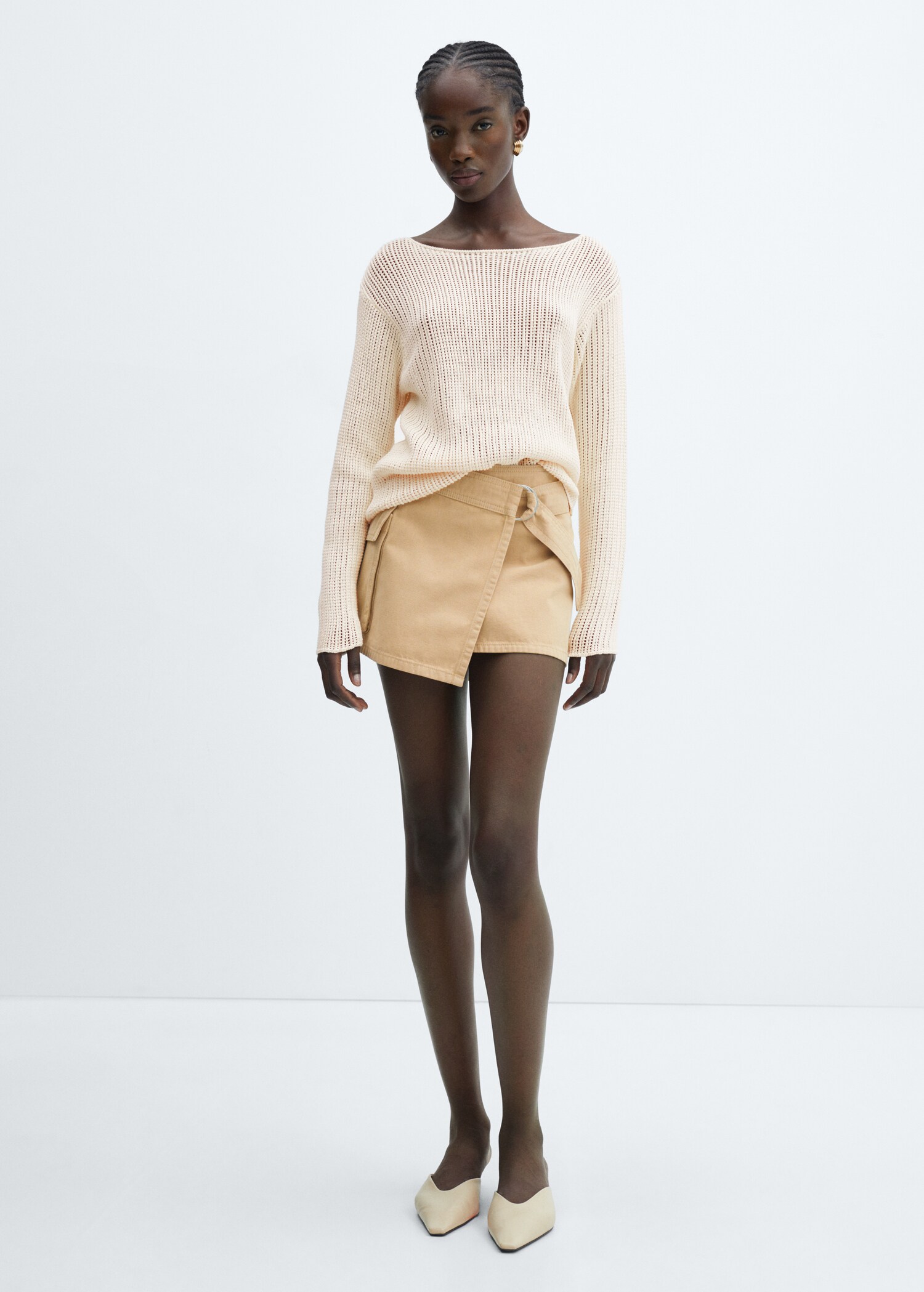 Boat-neck knitted sweater - General plane