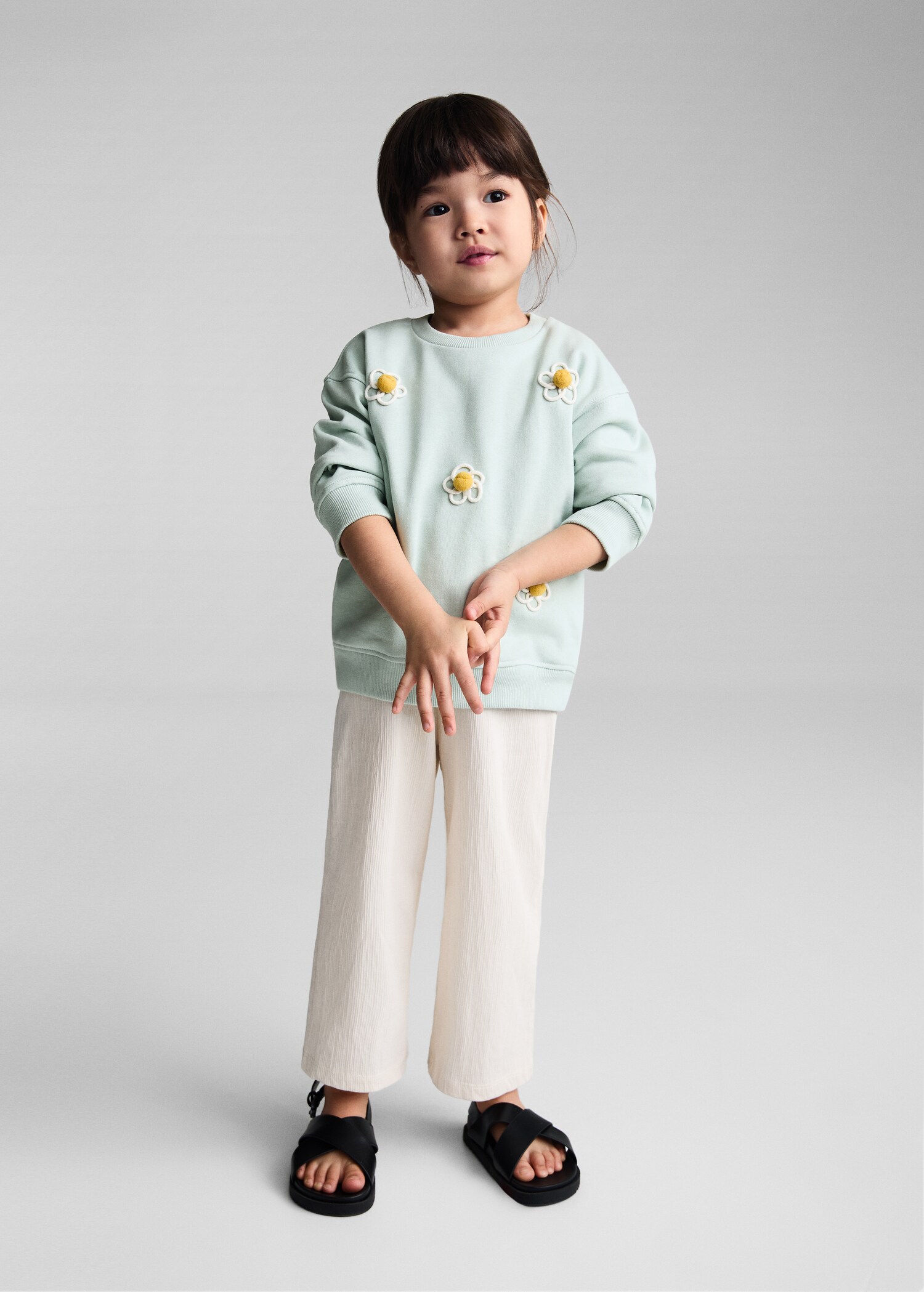 Embossed flowers sweatshirt - General plane