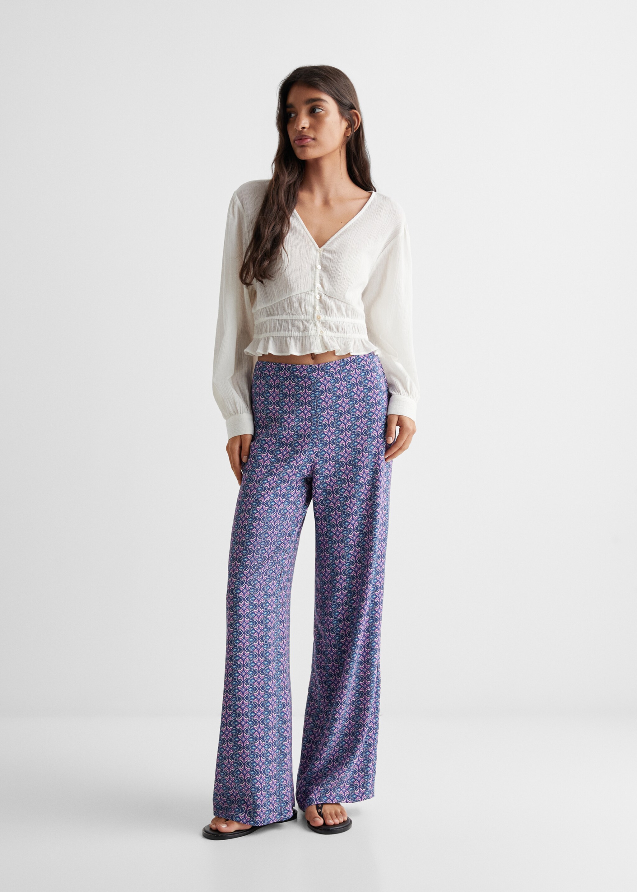 Printed straight trousers - General plane