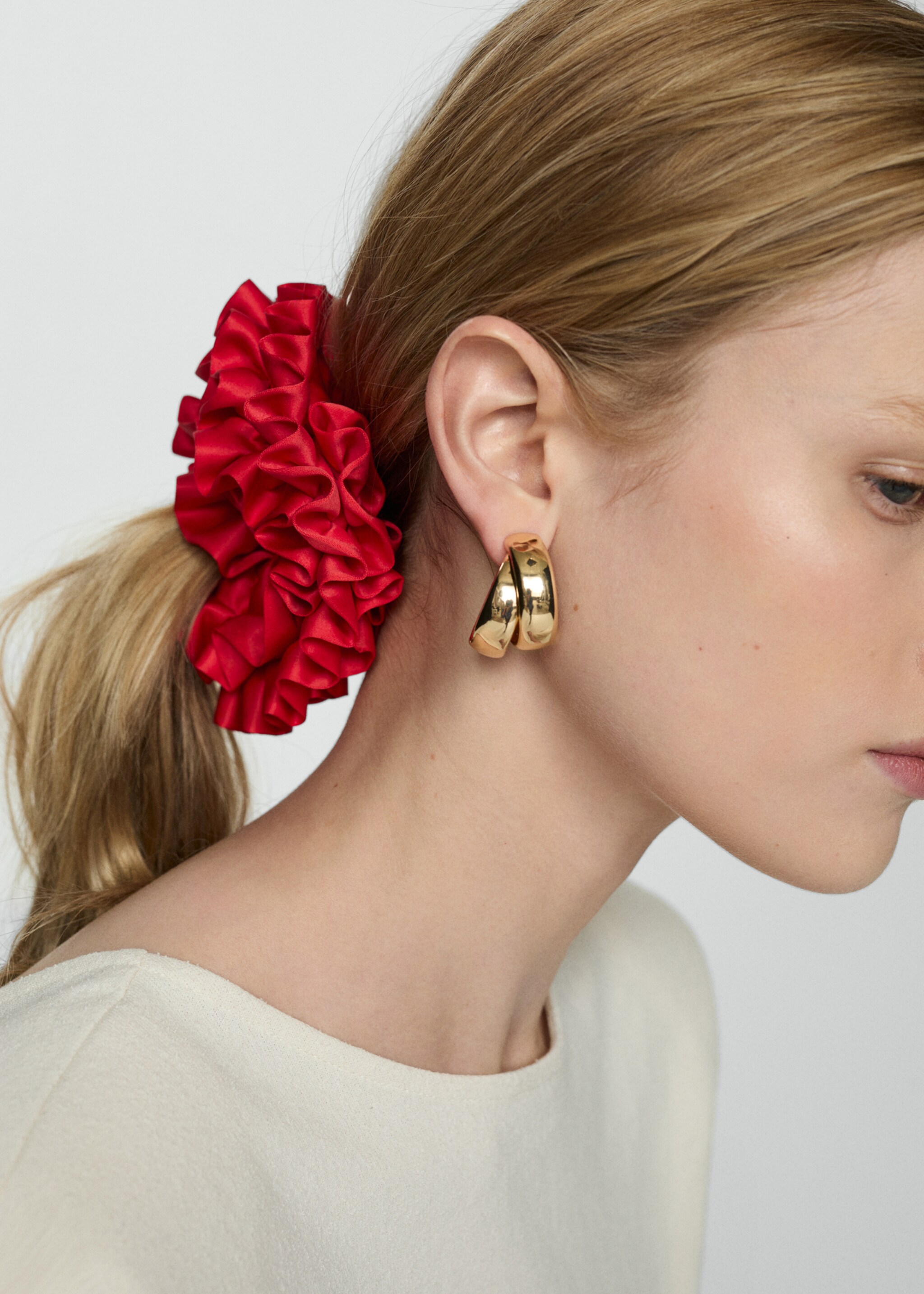 Maxi-flower scrunchie - General plane, Red. Ref: 67096315-00.