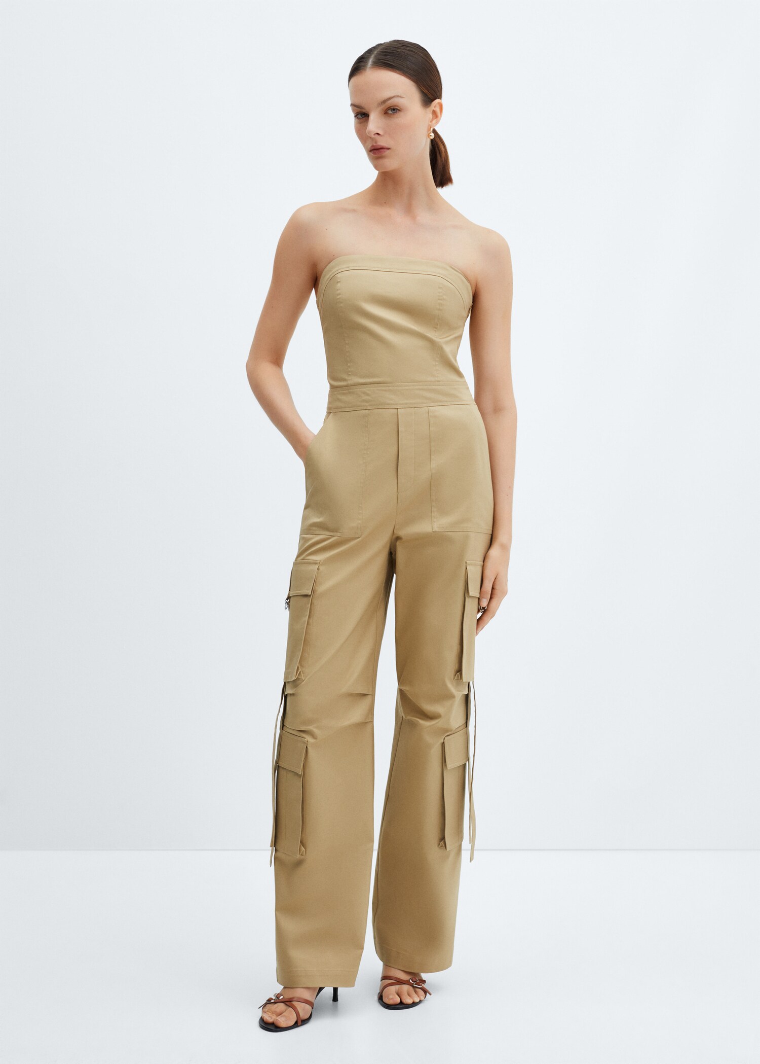Strapless cargo jumpsuit - General plane