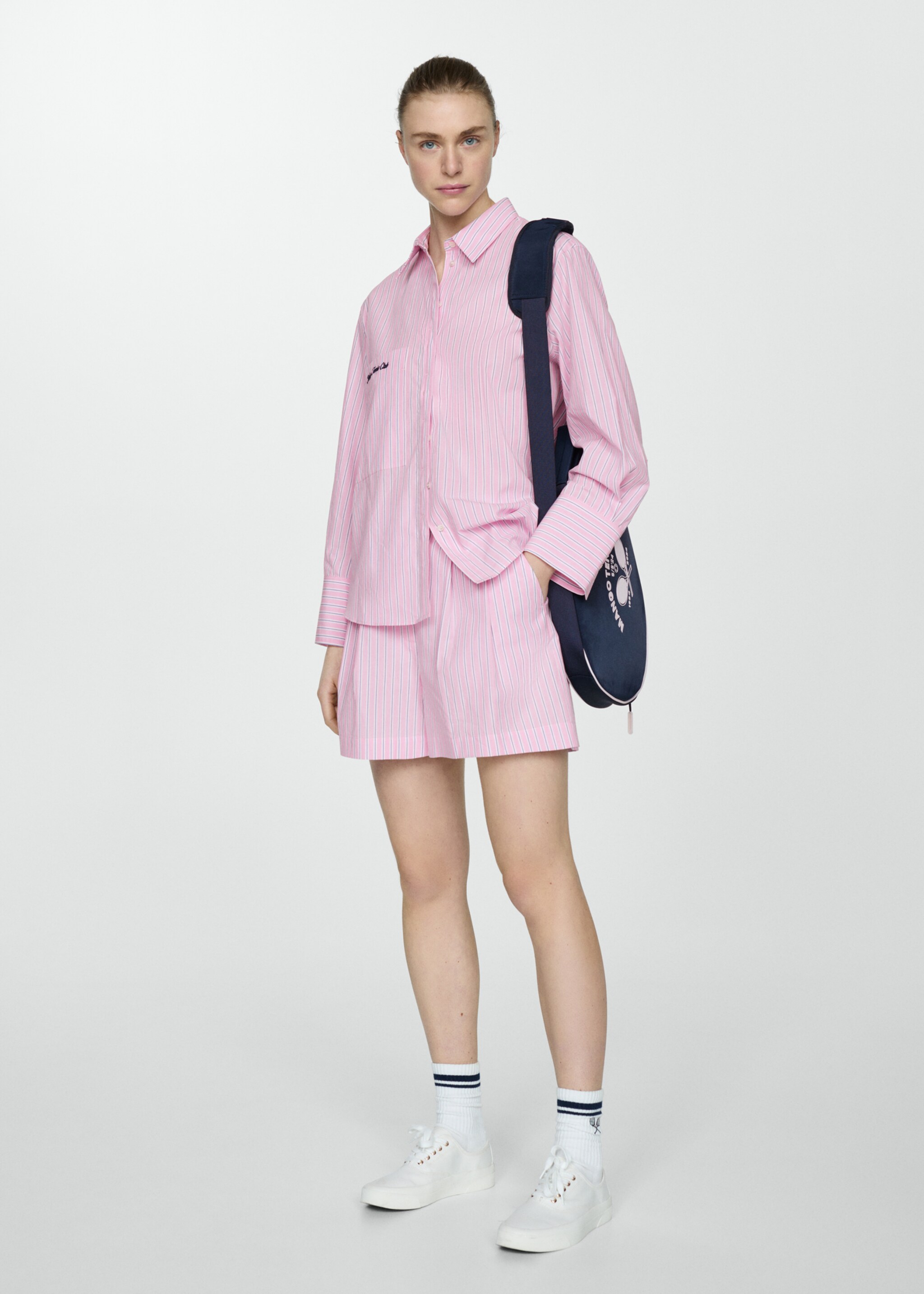 Striped cotton shorts - General plane