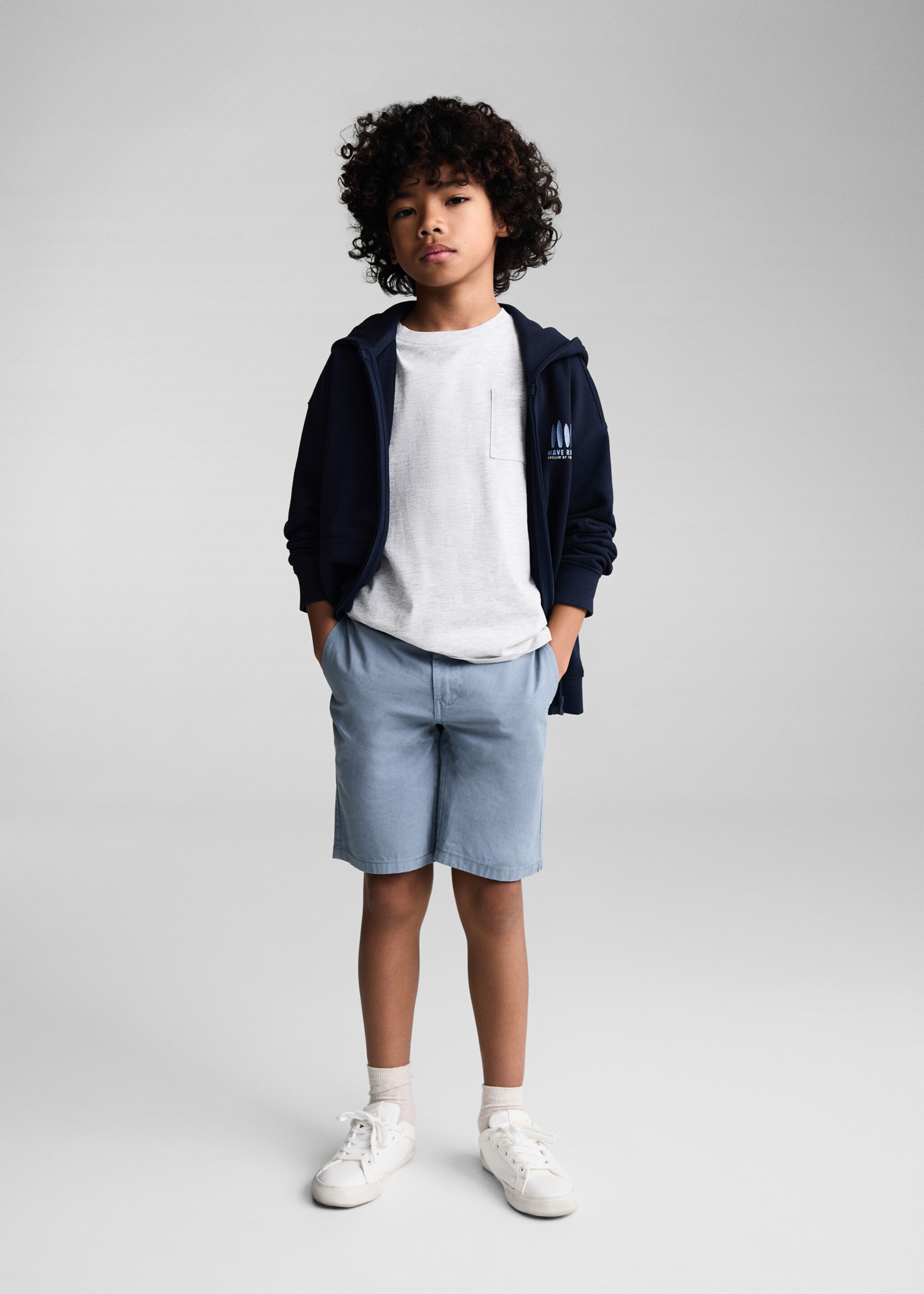 Slim-fit chino cotton bermuda shorts - General plane