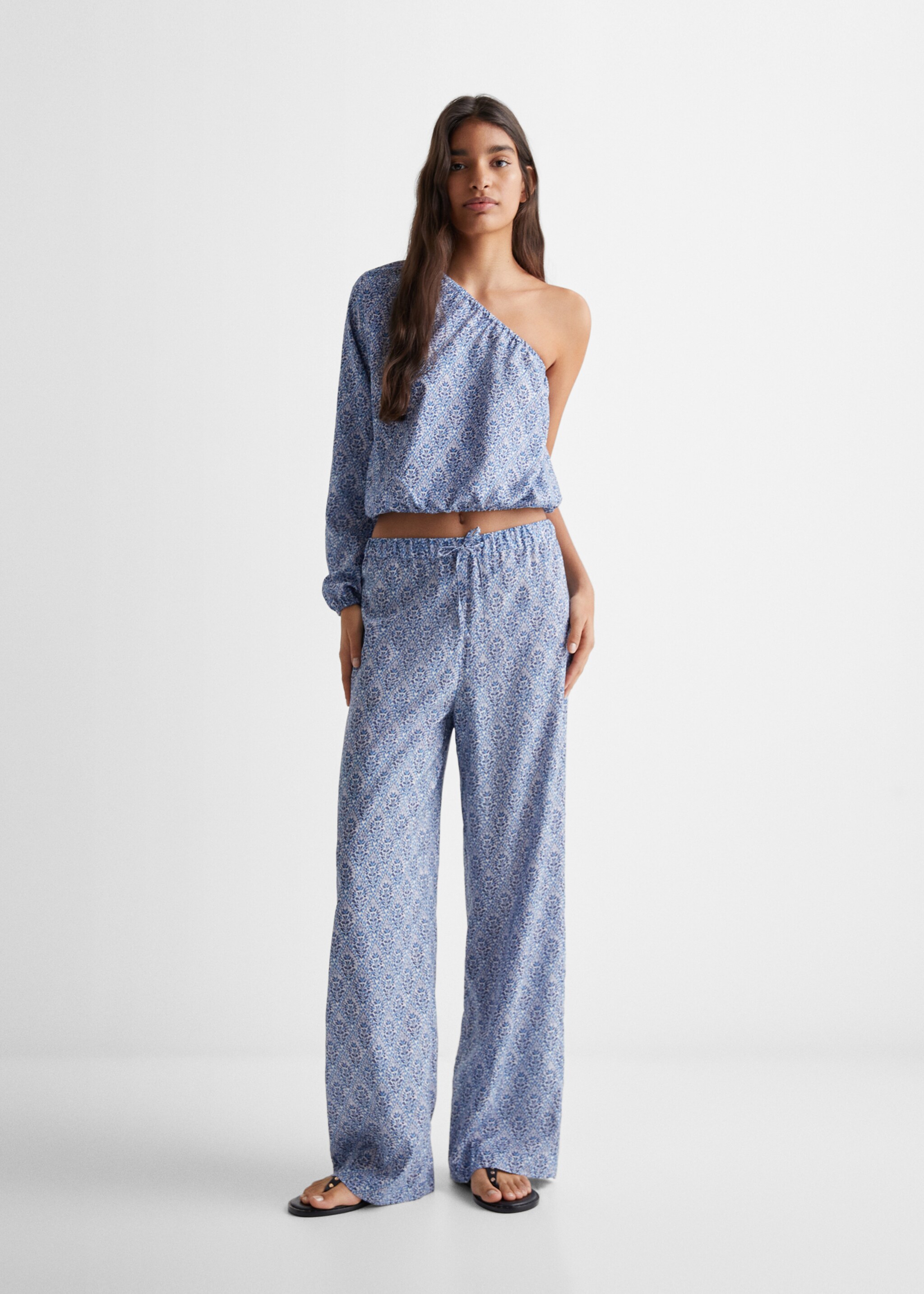 Printed trousers with bow - General plane