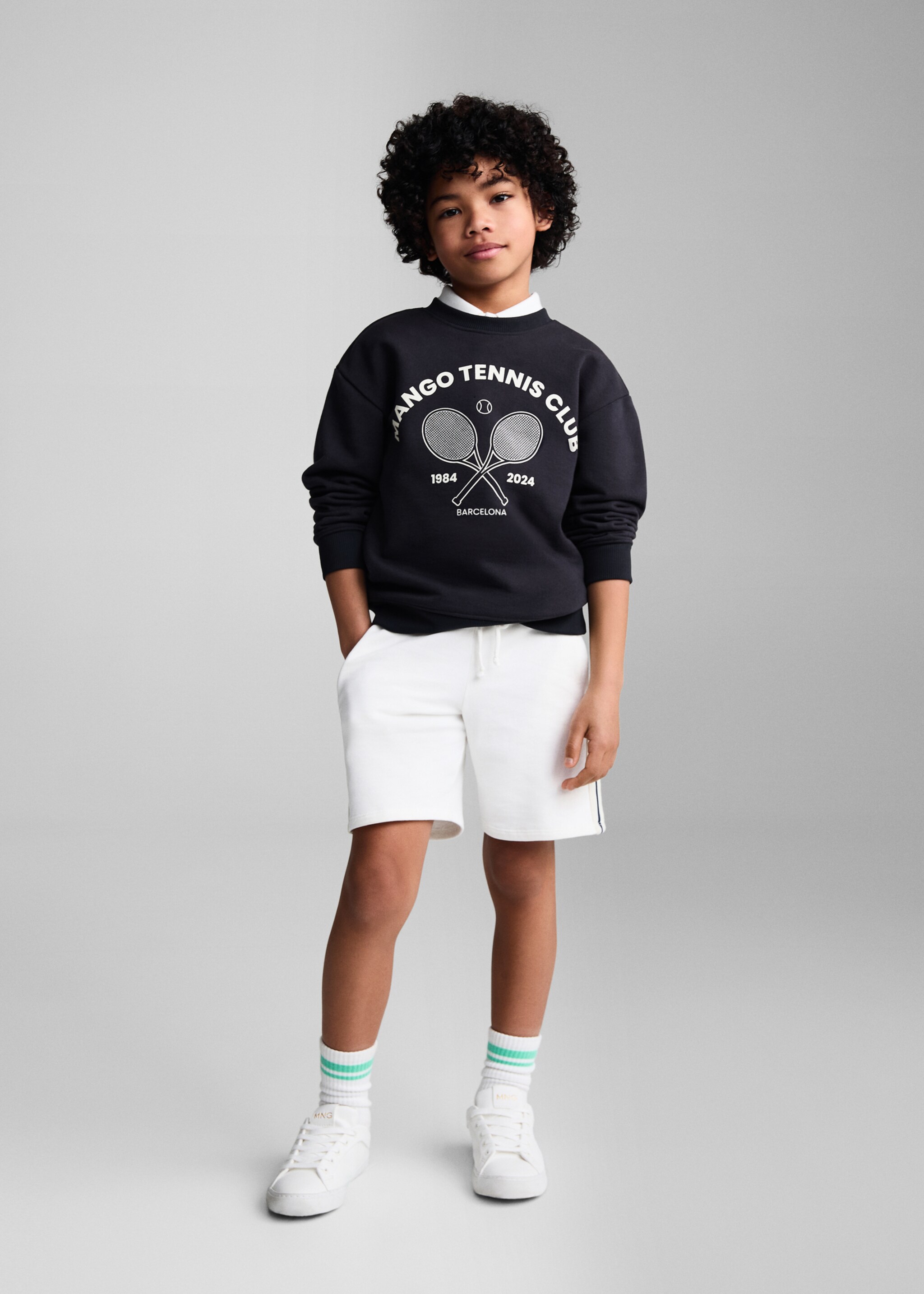 Bermuda coton taille élastique - Plan général