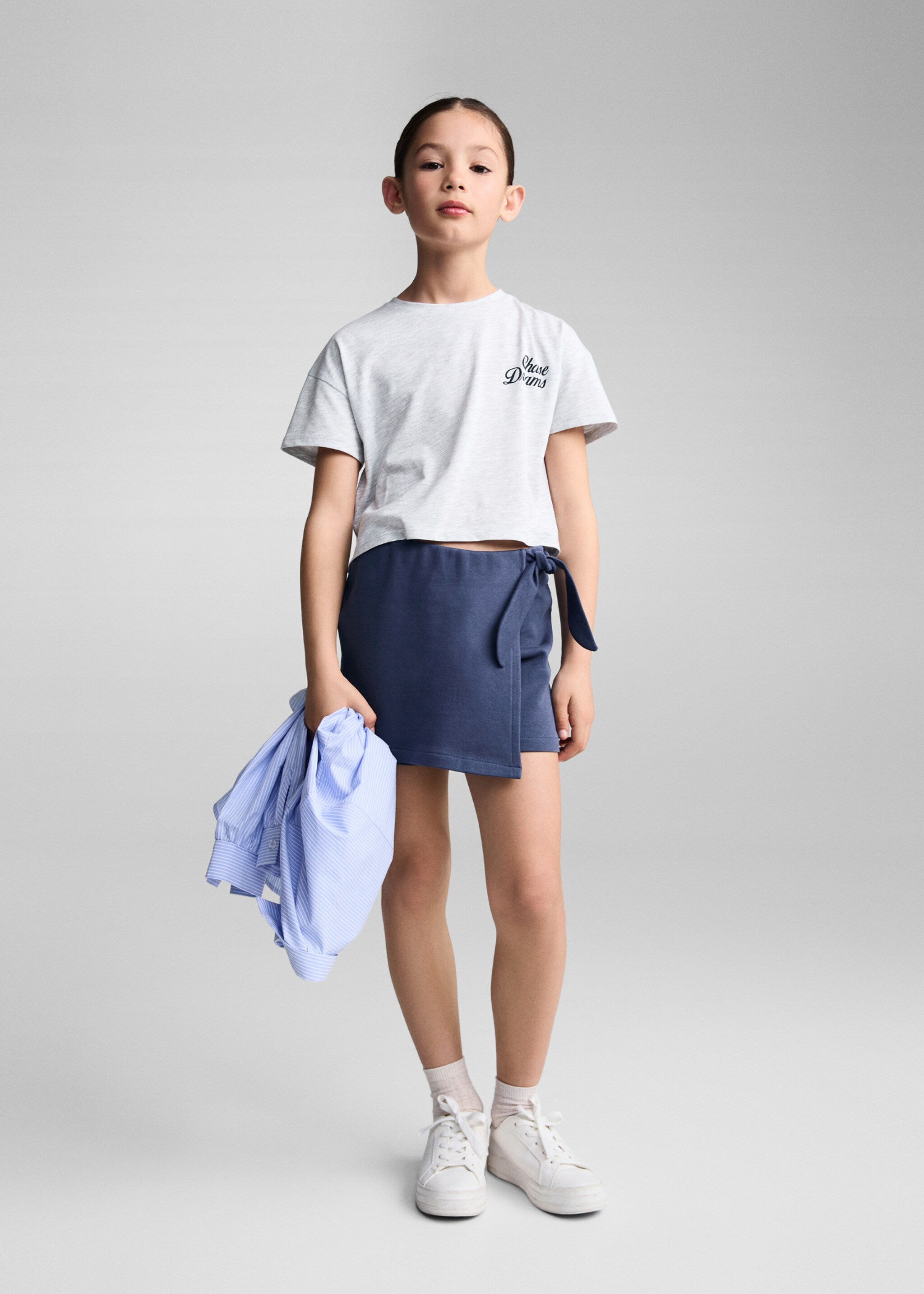 Message crop T-shirt - General plane, Light Heather Grey. Ref: 67097147-00.