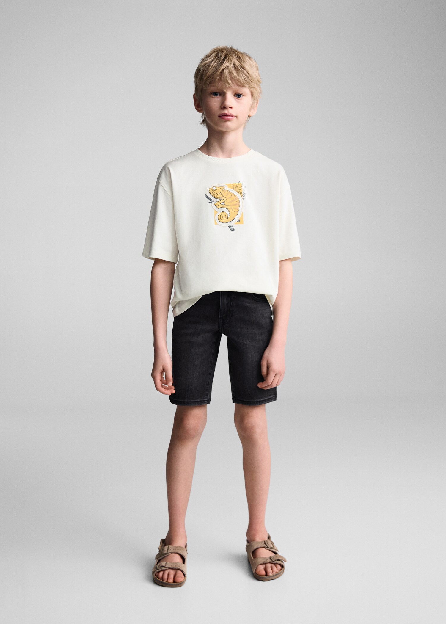Slim fit denim bermuda - Overzichtstekening