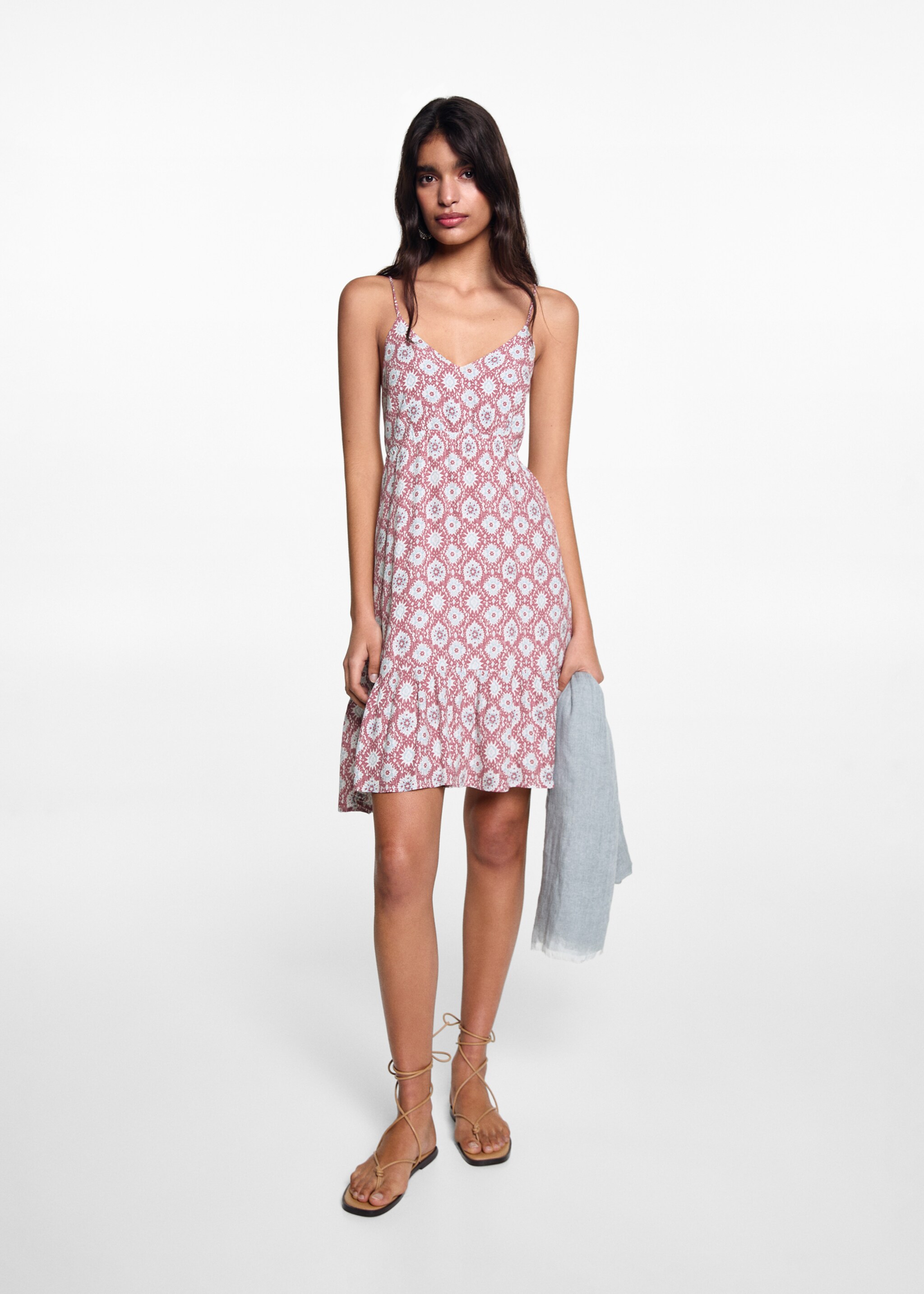 Ruffled printed dress - General plane