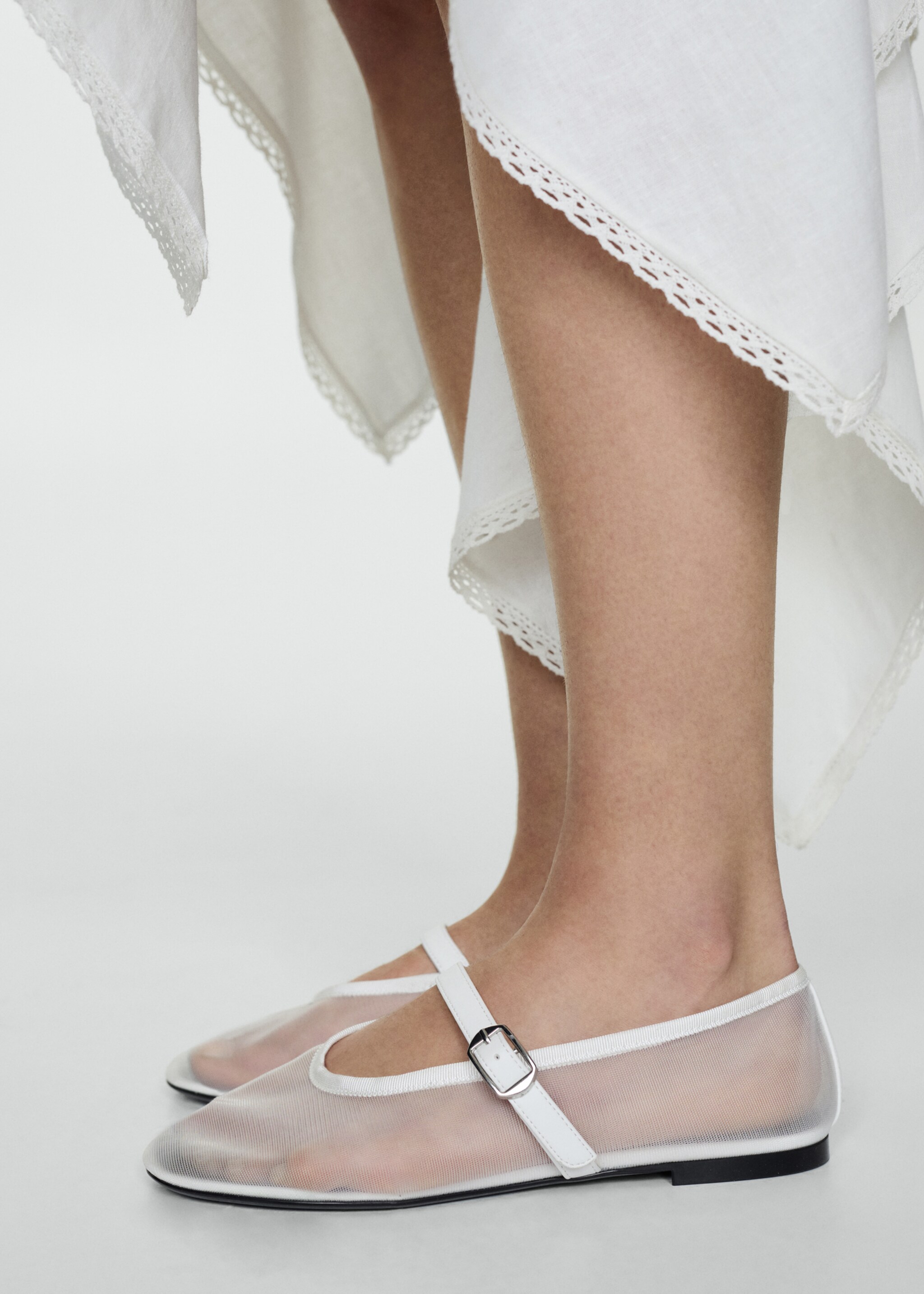 Ballerines maille filet bride boucle - Plan général