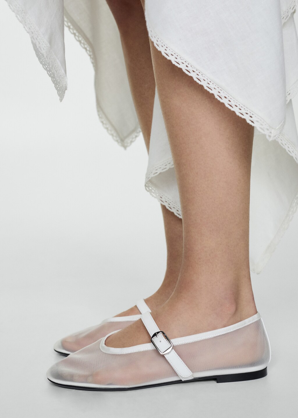 Ballerine rete fascia fibbia - Donna | MANGO OUTLET Italia