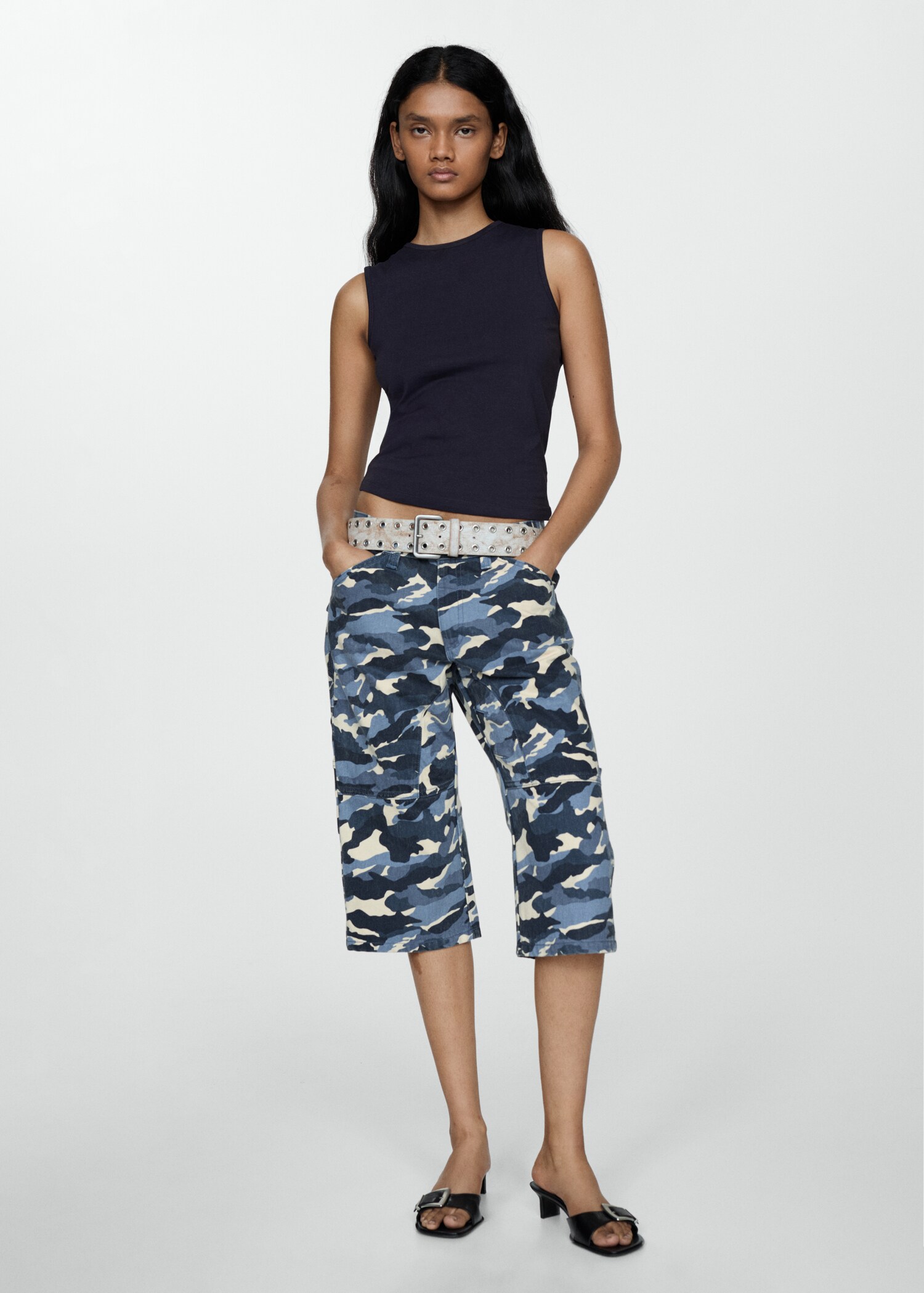 Camouflage denim shorts - General plane