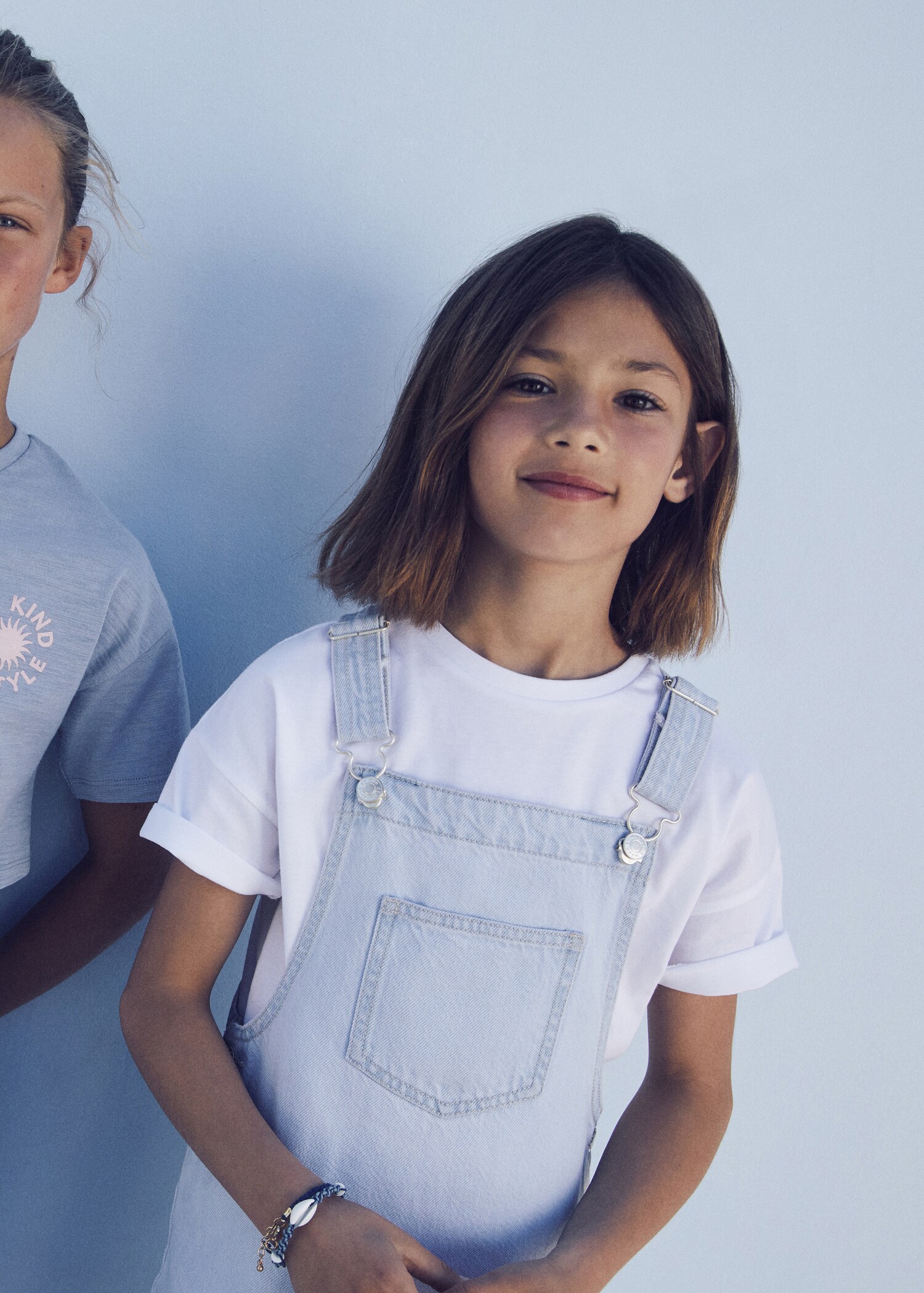 Korta hängselbyxor denim - Allmän bild