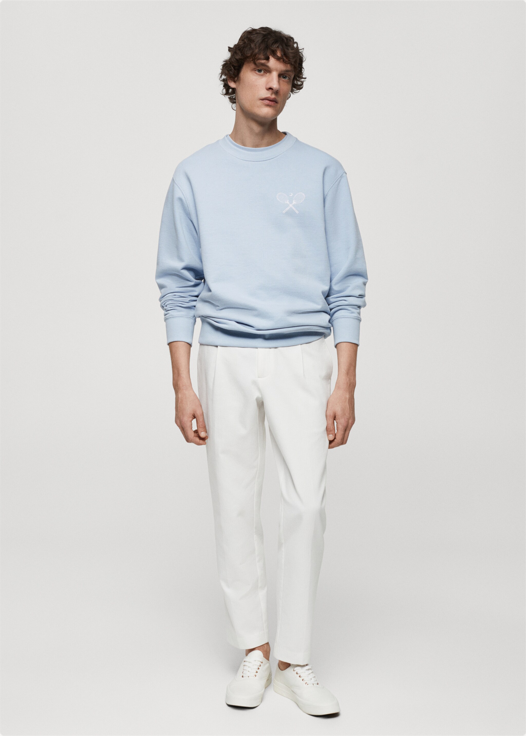 Gemustertes Baumwoll-Sweatshirt - Allgemeine Ansicht