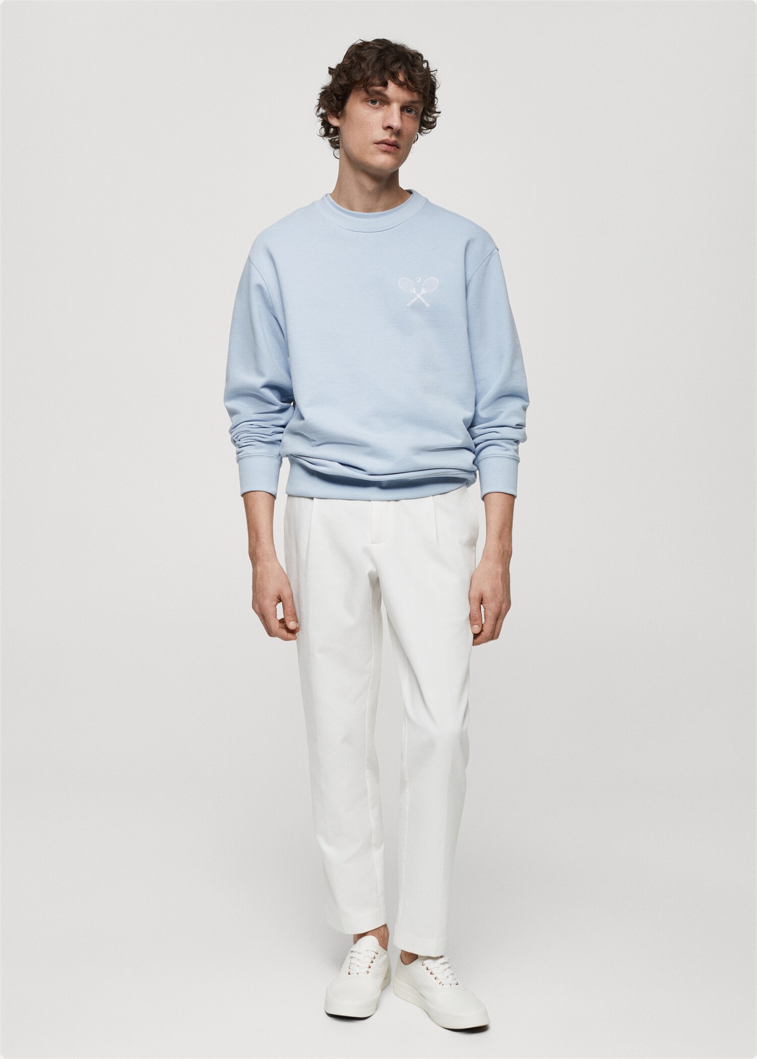 Gemustertes Baumwoll-Sweatshirt - Allgemeine Ansicht