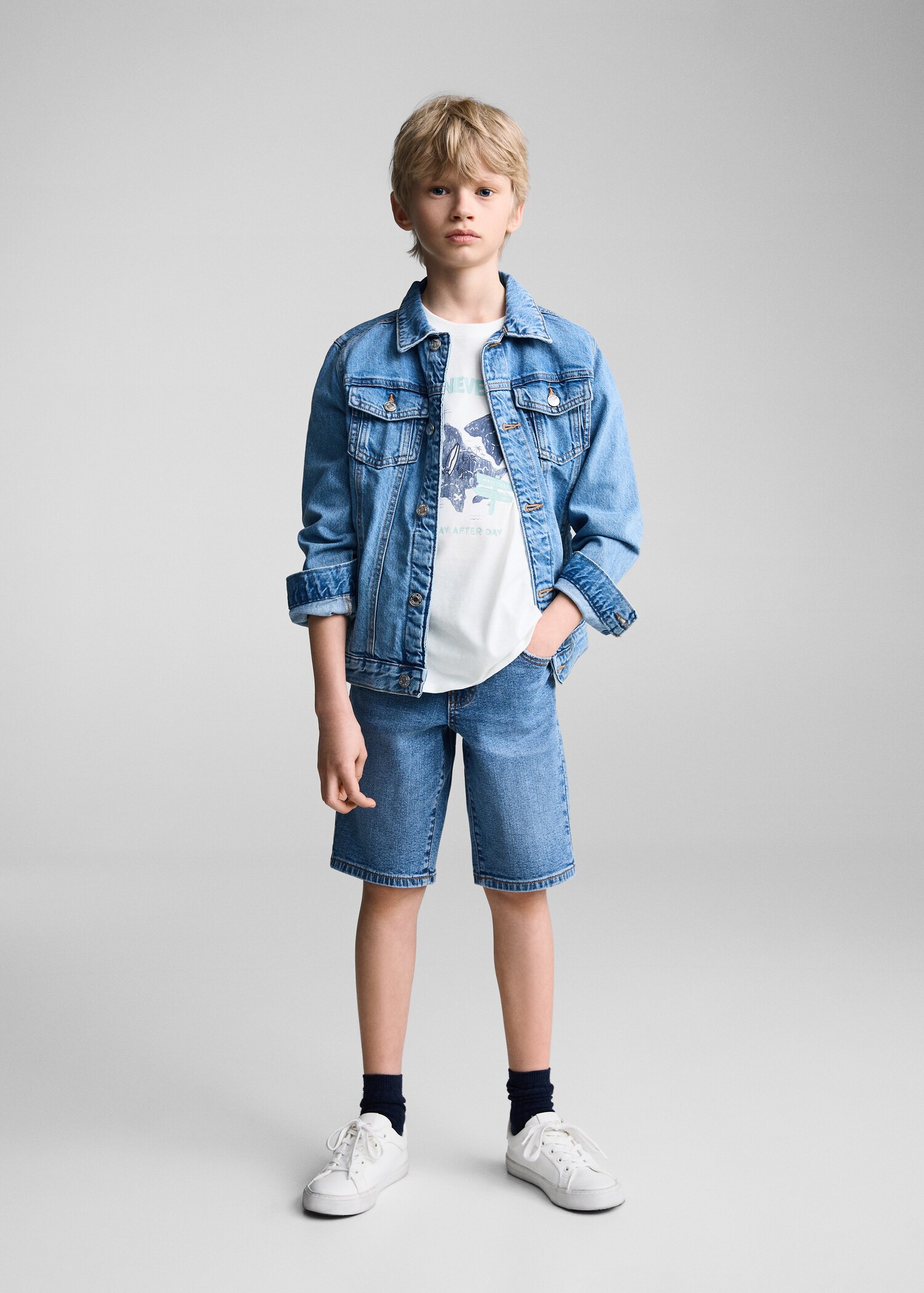 Printed cotton-blend T-shirt - General plane