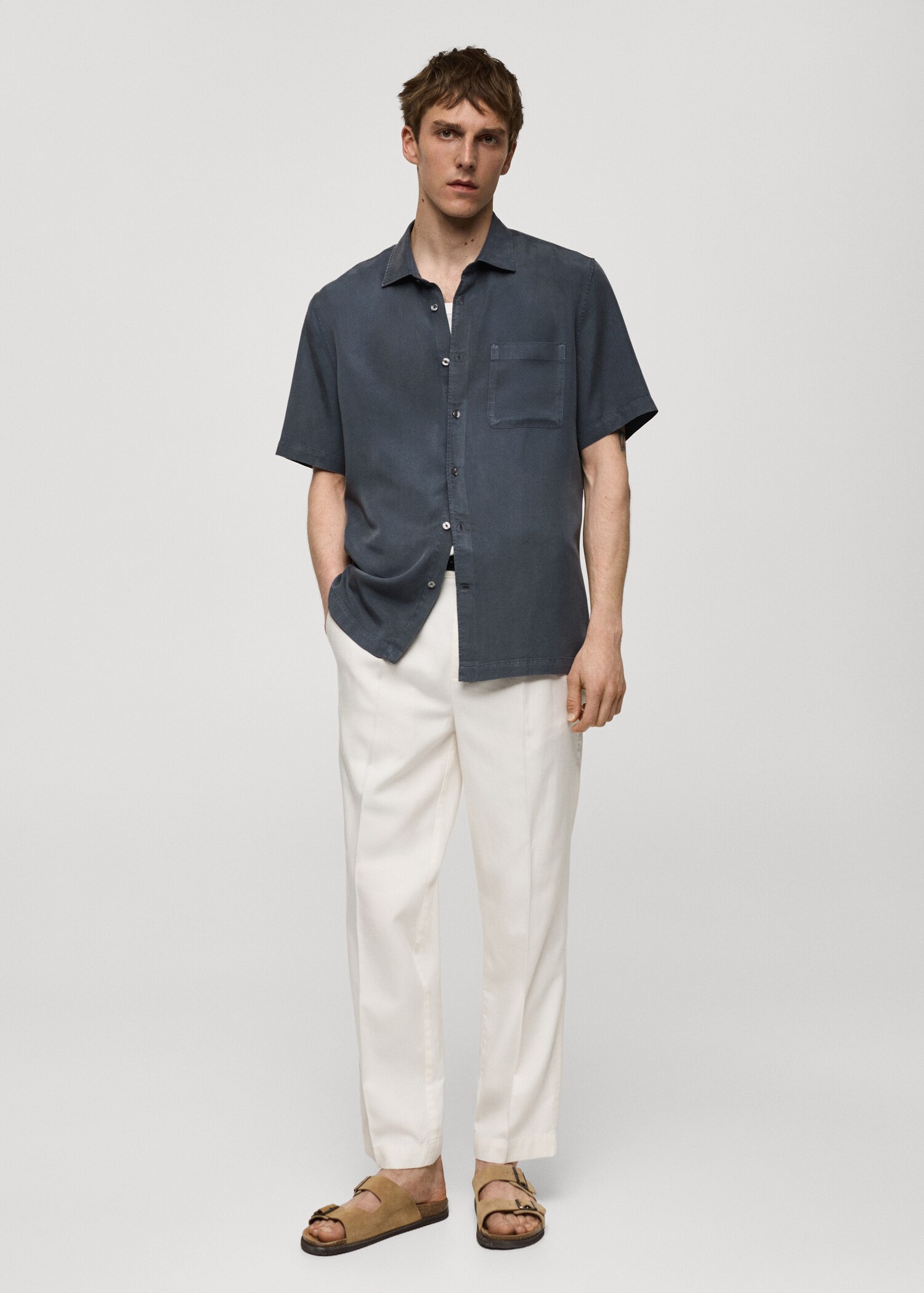 Skjorta regular fit 100 % tencel - Allmän bild
