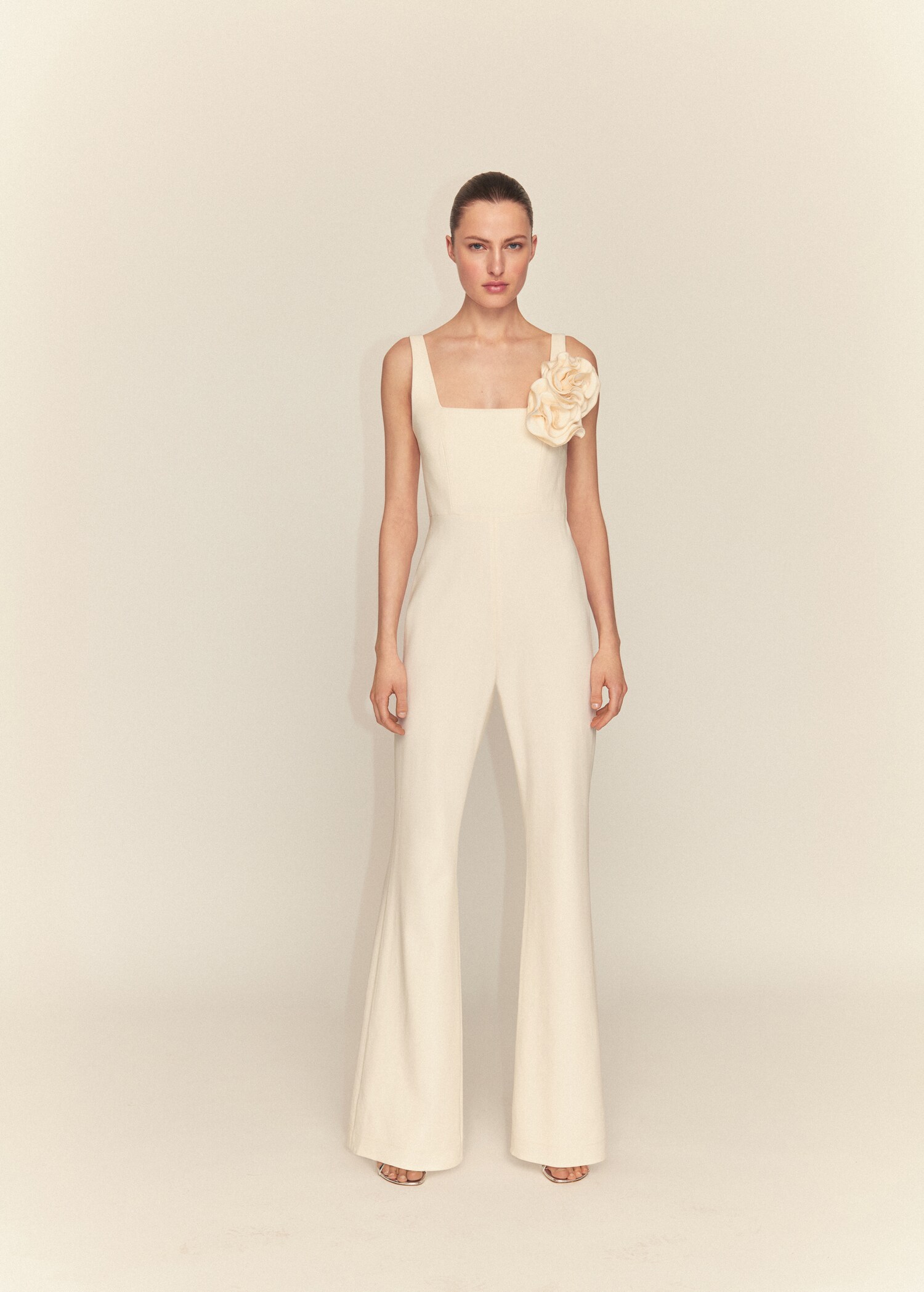 Maxi-flower flared jumpsuit - General plane