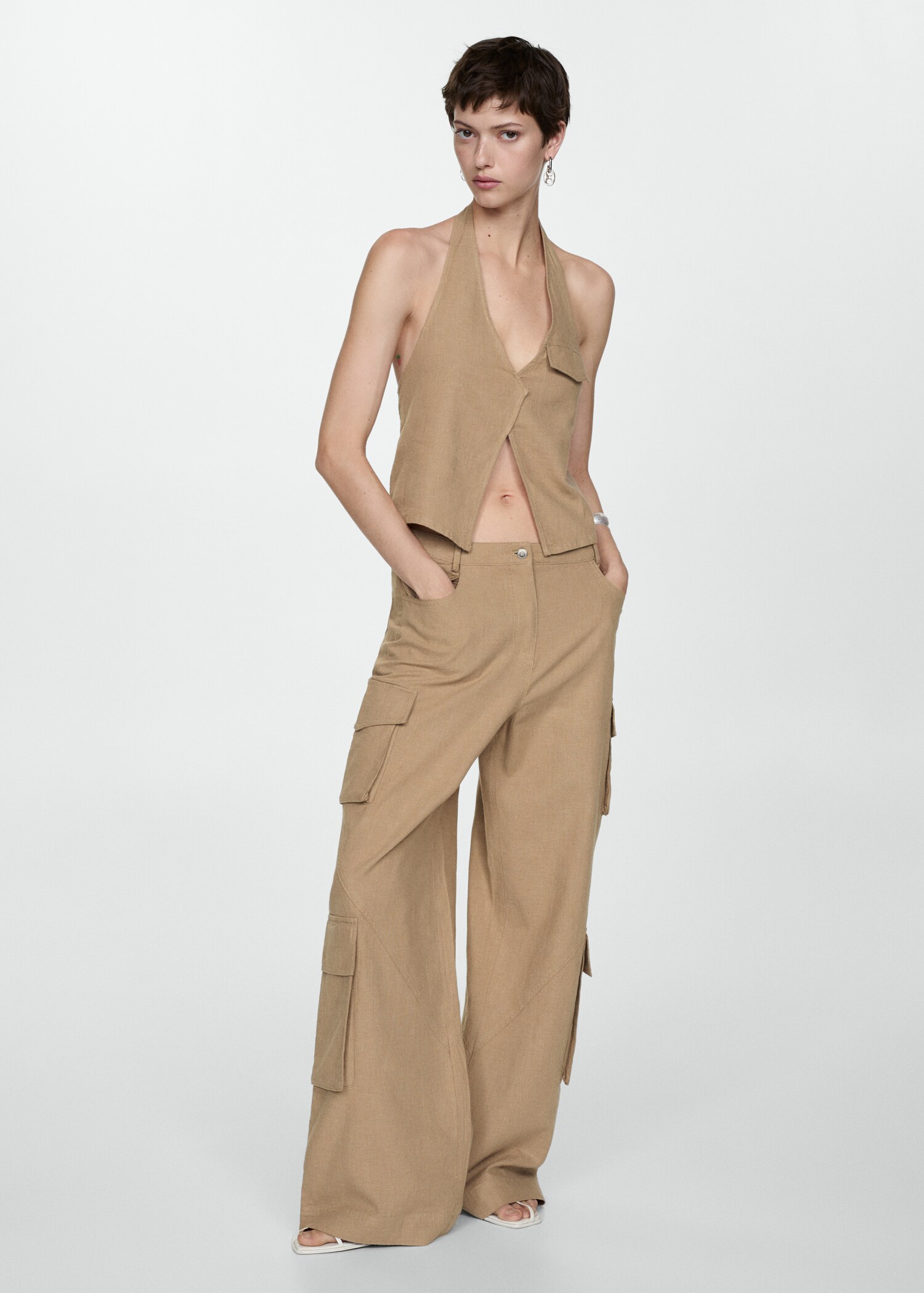 Halter nyakú top zsebbel - Általános sík