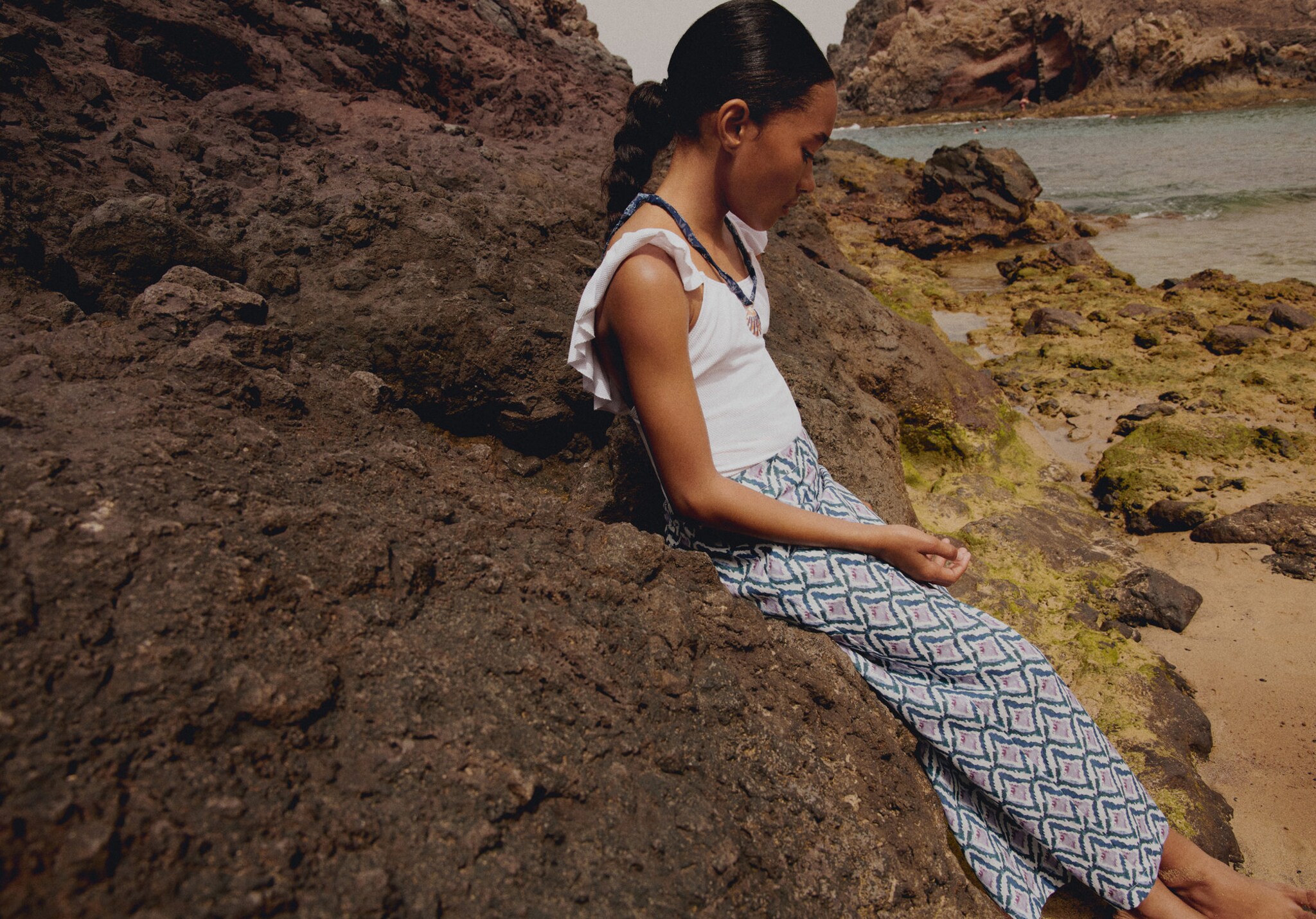 Texture ruffle swimsuit - Panoramic plane